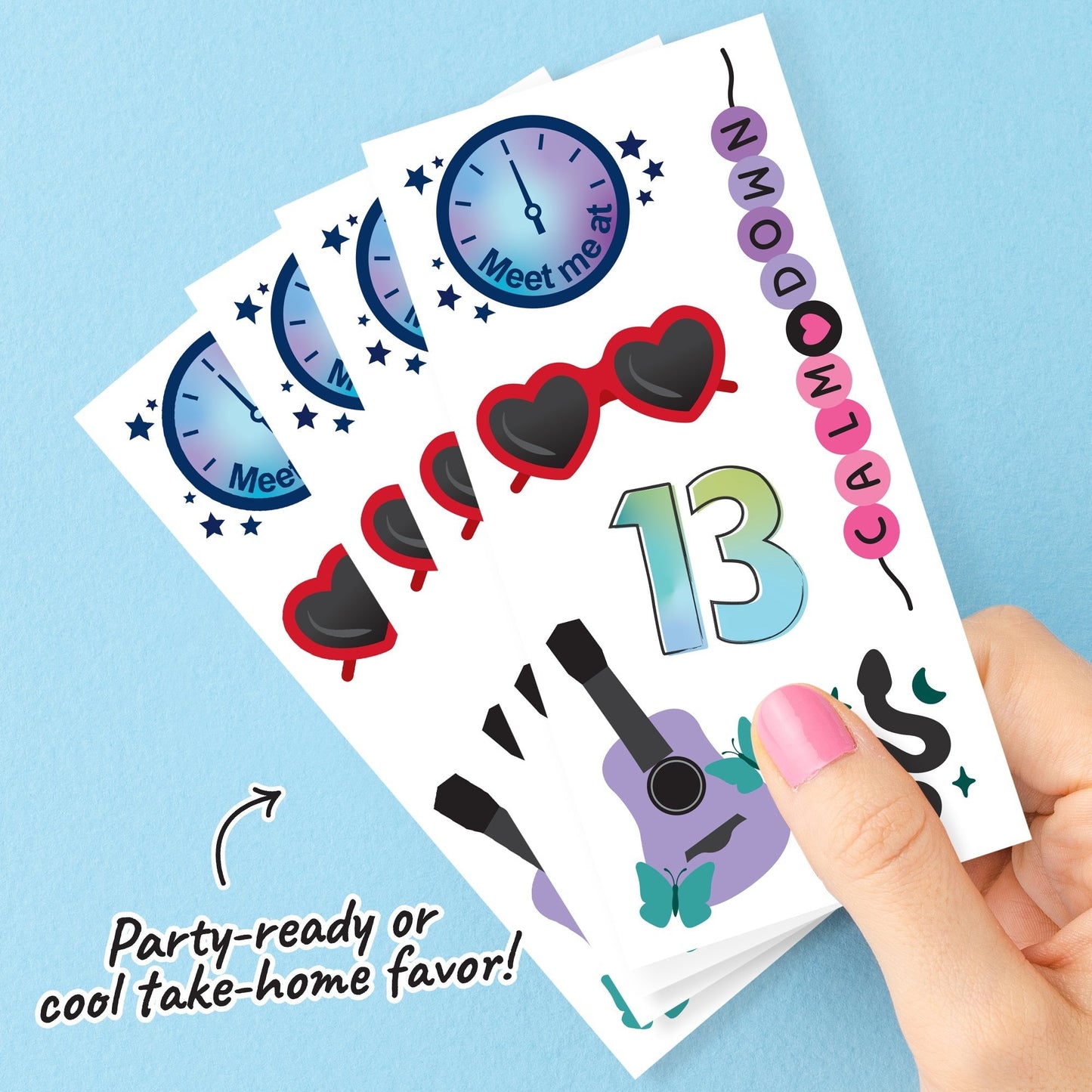 In My Party Era Temporary Tattoos - 72 Ct