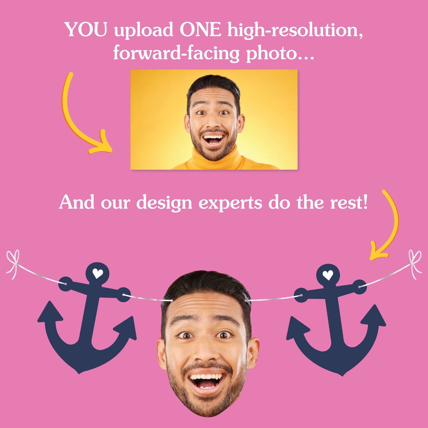 Custom Face Garland Banner - Let's Get Nauti