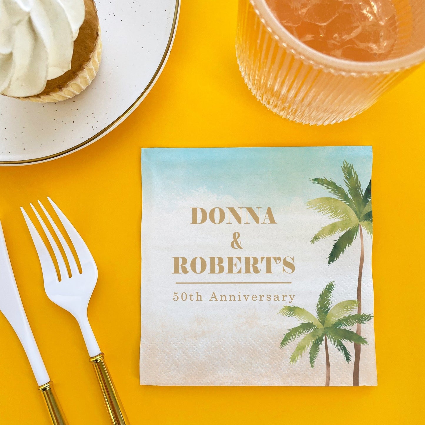 Custom Text - Beach Wedding Napkins