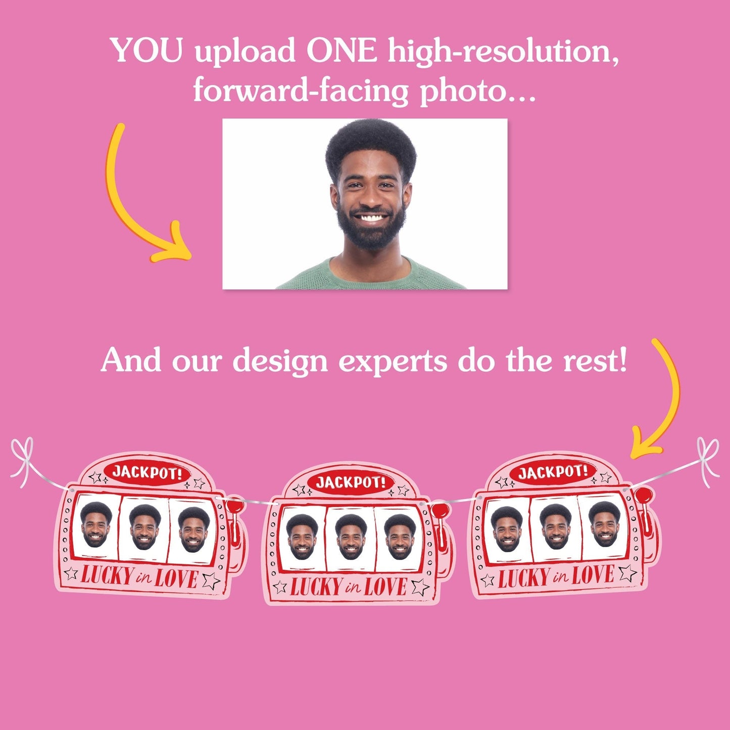 Custom Face Lucky In Love Garland Banner