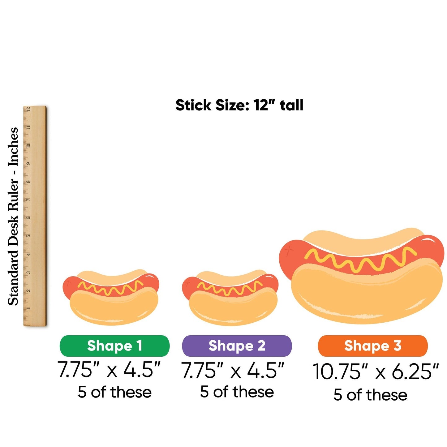 Hot Dog Table Toppers - 15 Ct