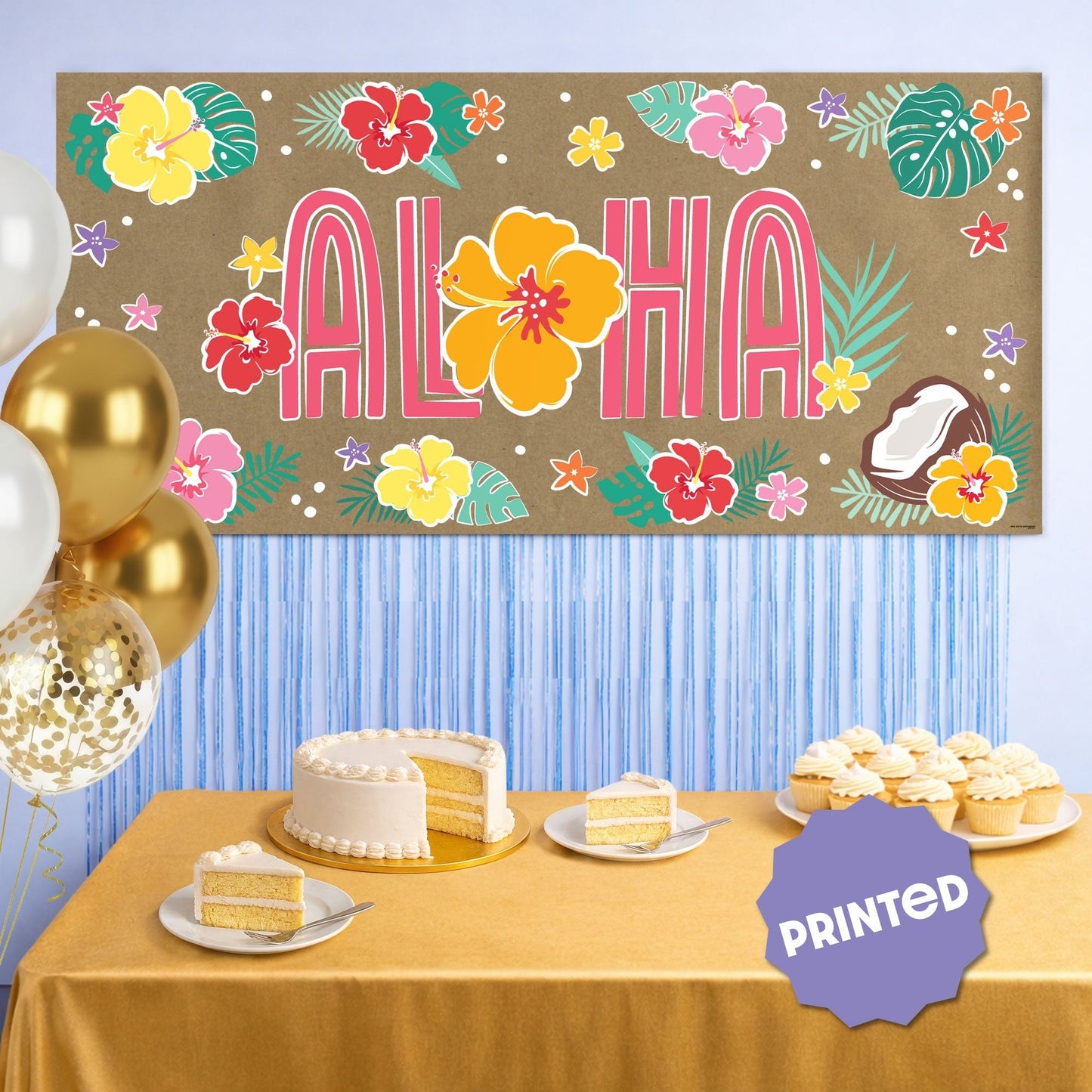 Hawaiian Luau Aloha Kraft Banner