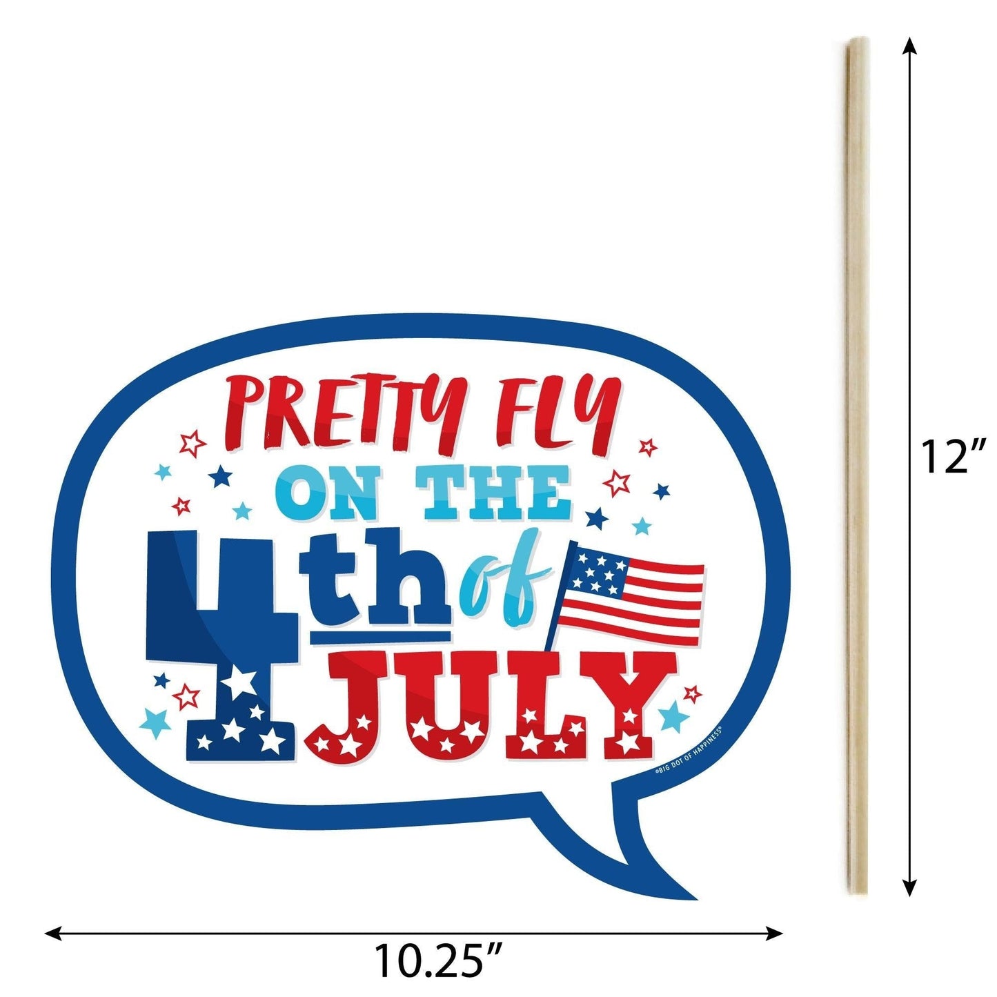 Funny Firecracker 4th of July - Red, White and Royal Blue Party Photo Booth Props Kit - 10 Piece