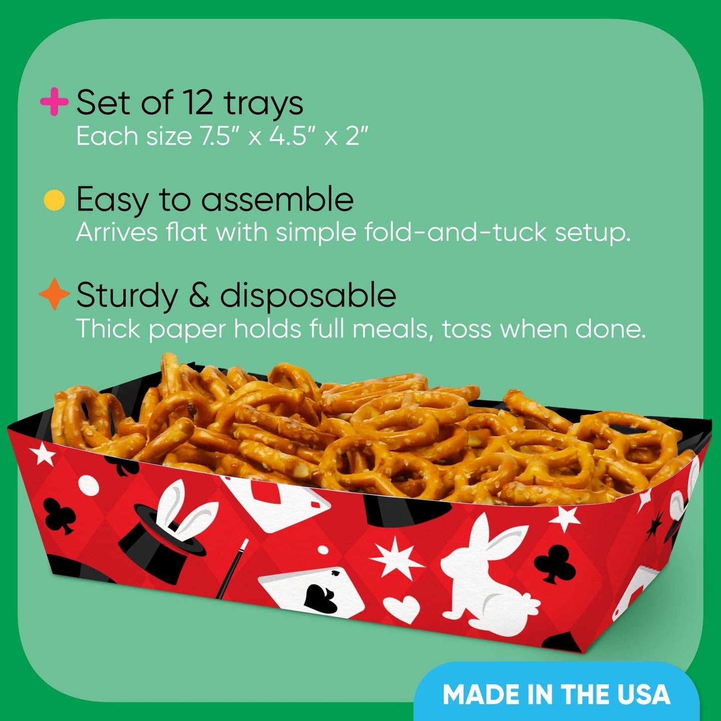 Magic Show Birthday Party Paper Food Trays