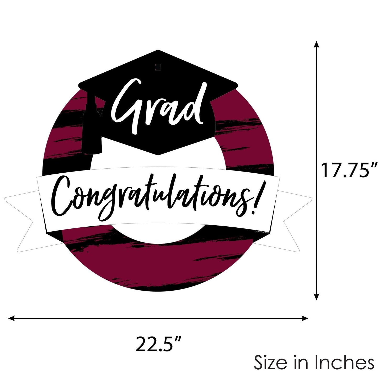 Maroon Grad - Best is Yet to Come - Outdoor Burgundy Graduation Party Decor - Front Door Wreath
