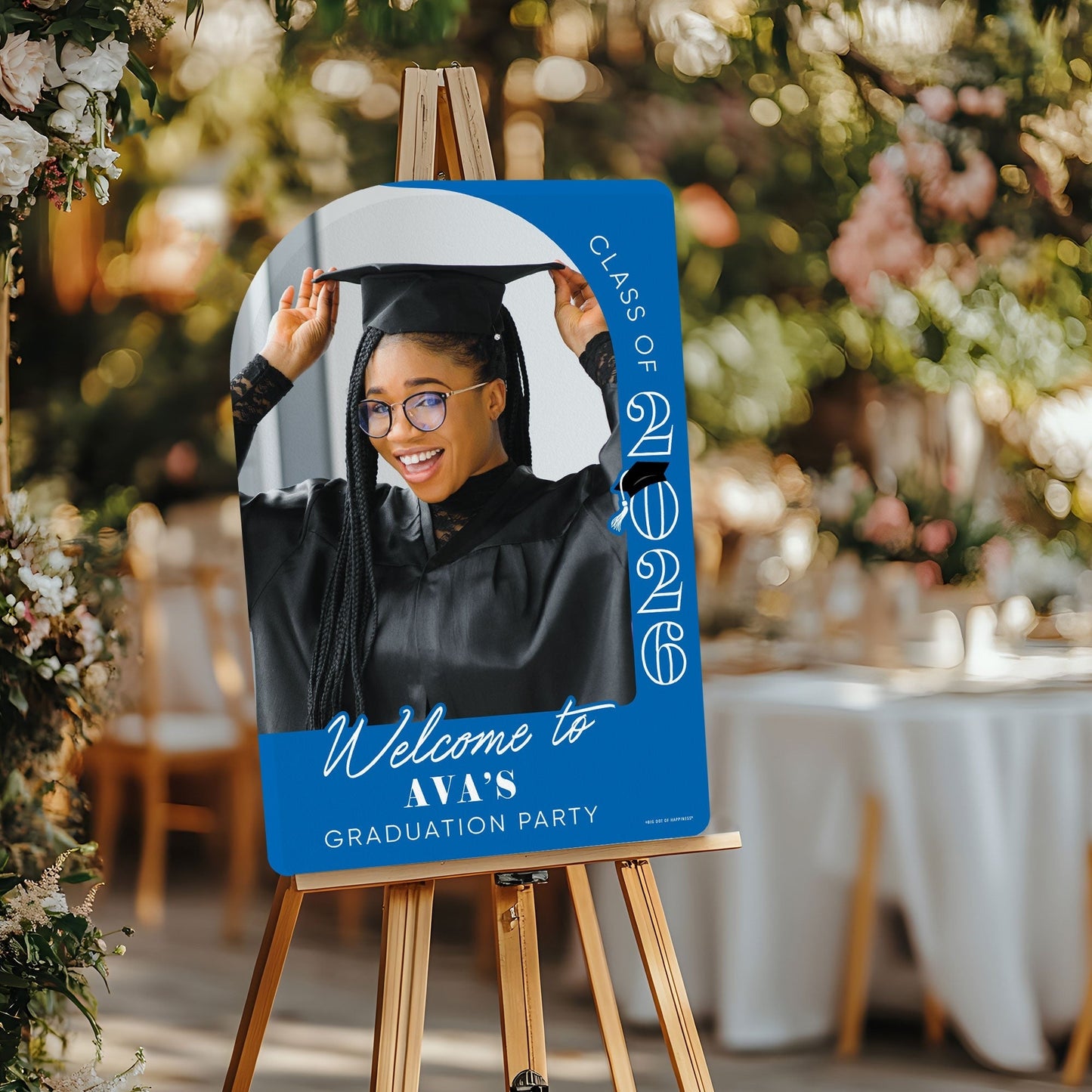 Custom Photo Grad Welcome Sign Blue