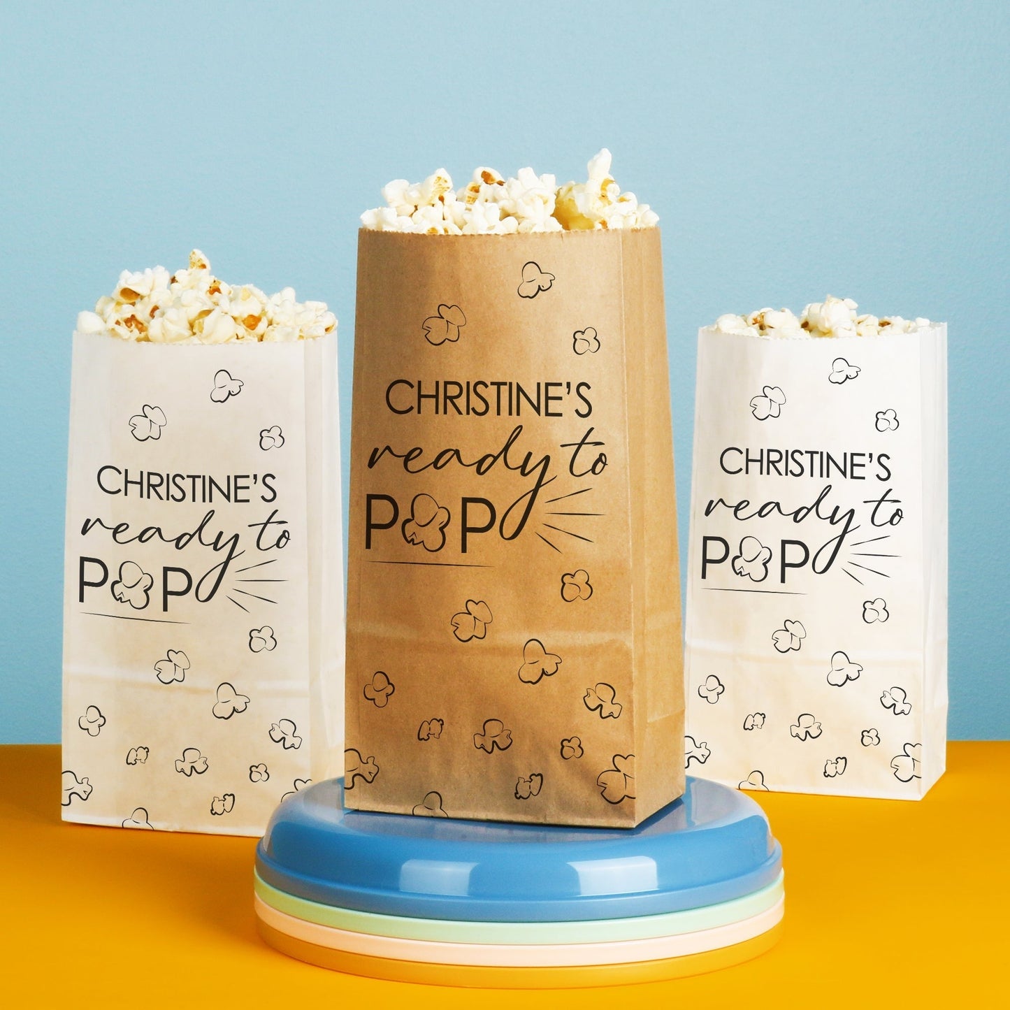 Custom Text Popcorn Bags - Ready to Pop