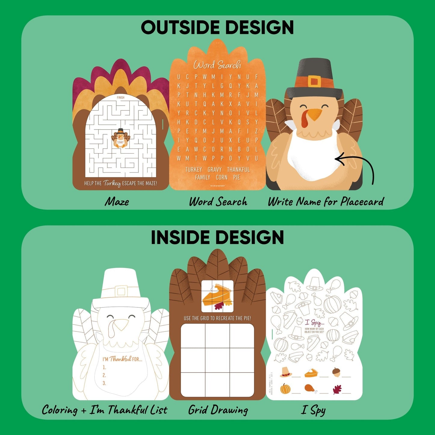 Thanksgiving Turkey Activity Books - 10 Ct