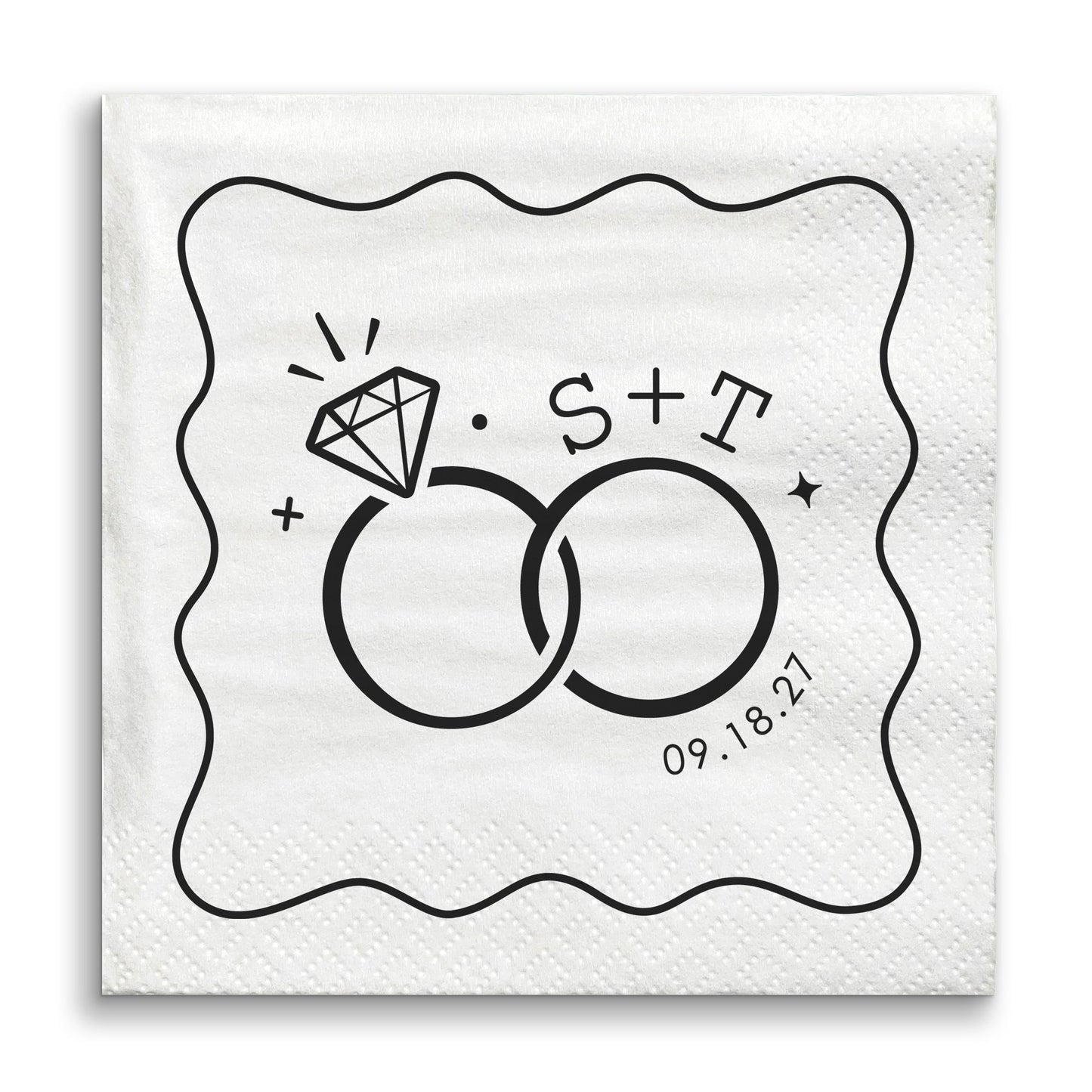 Custom Text - Wedding Rings Napkins