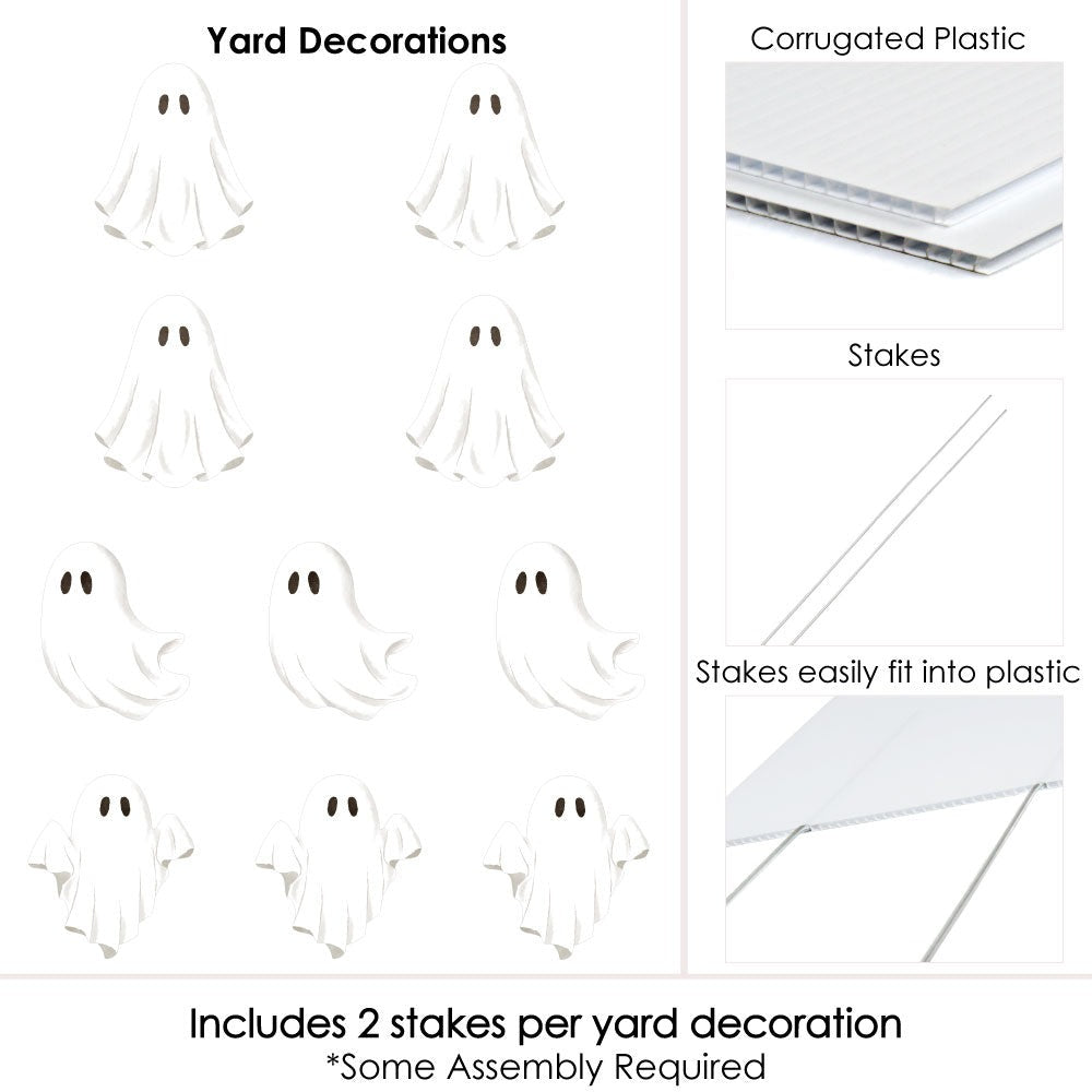 Ghosts Lawn Decorations - 10 Pc