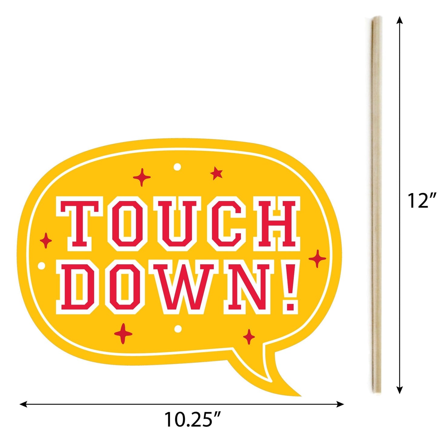 In My Football Era - Red and Gold Sports Party Photo Booth Props Kit - 20 Count