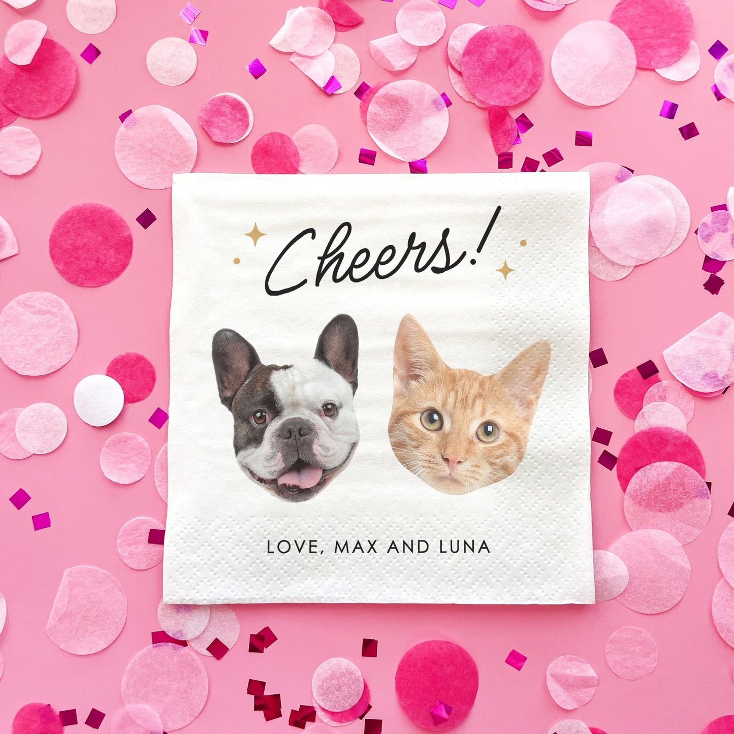 Custom Face Napkins - Cheers Pets Wedding