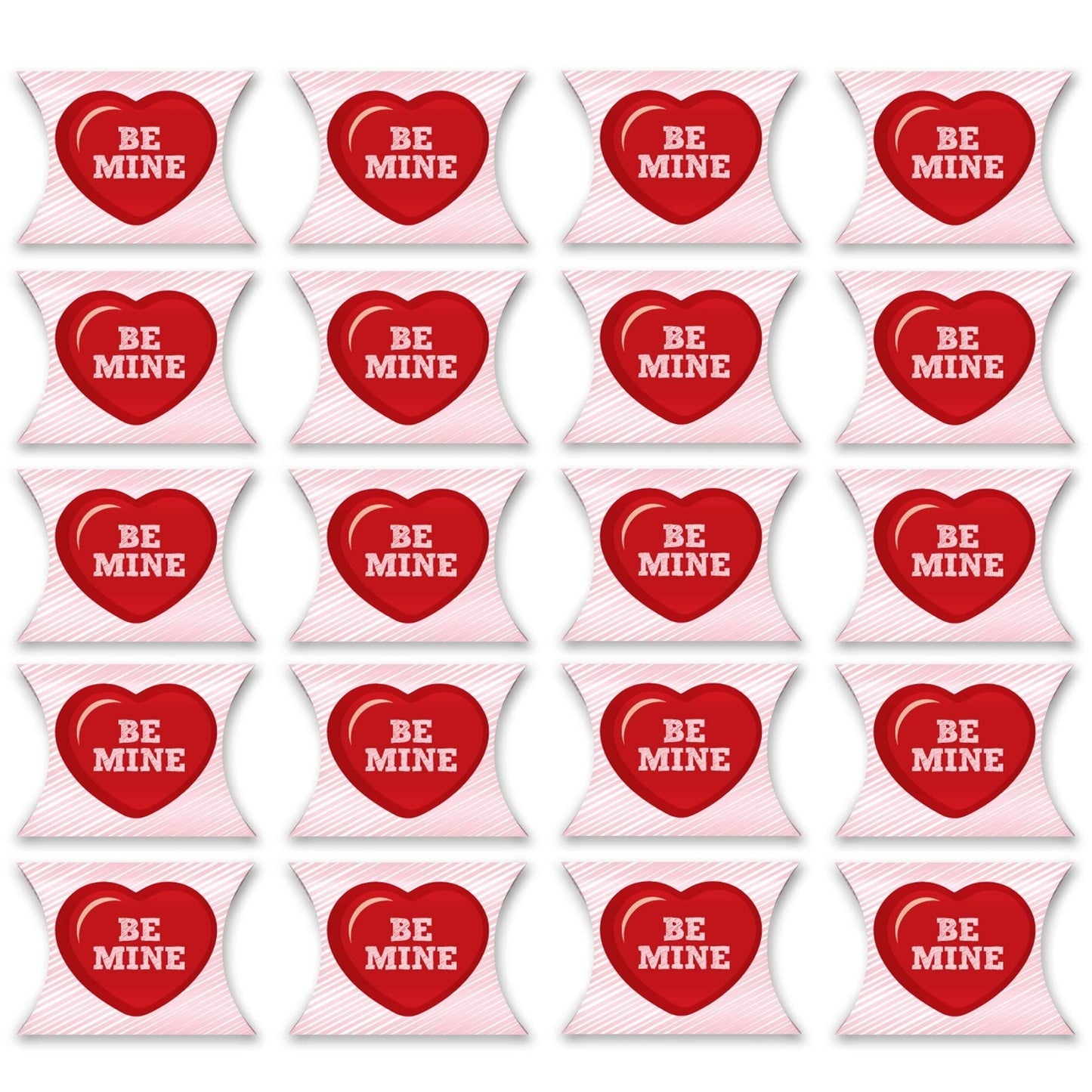Conversation Hearts - Favor Gift Boxes - Valentine's Day Party Petite Pillow Boxes - Set of 20