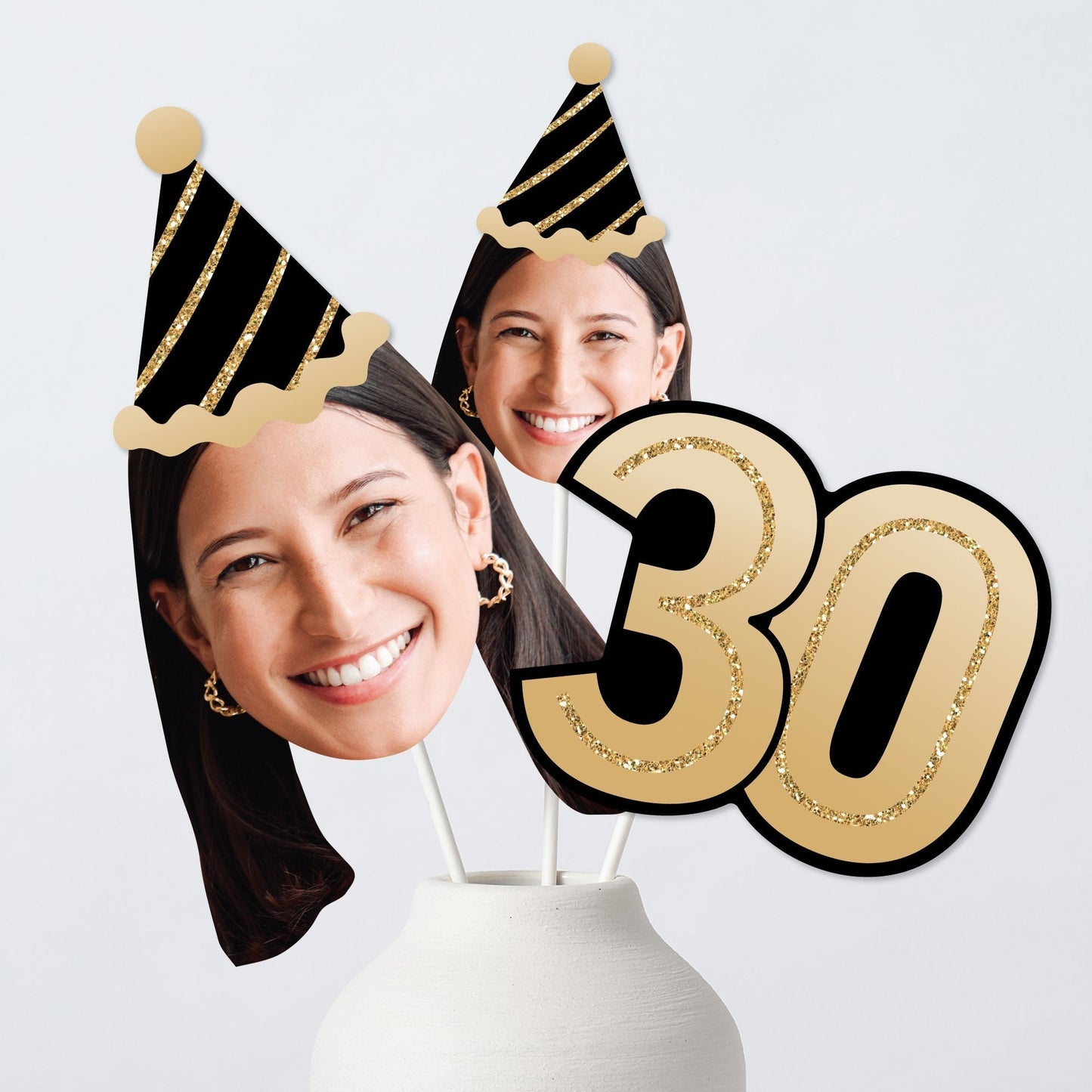 Custom Photo 30th Birthday Table Toppers - 15 Ct