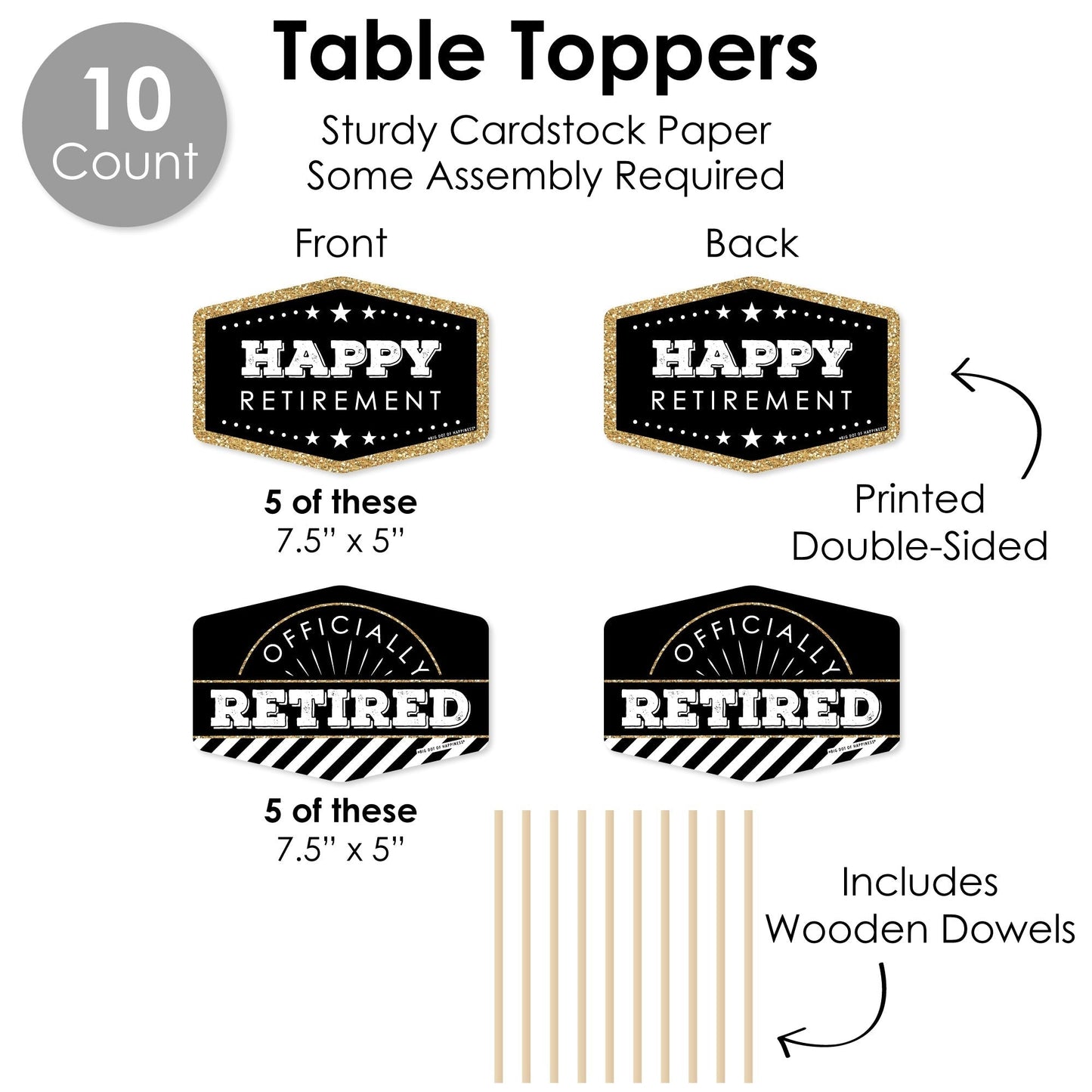Happy Retirement - Retirement Party Supplies Decoration Kit - Decor Galore Party Pack - 51 Pieces