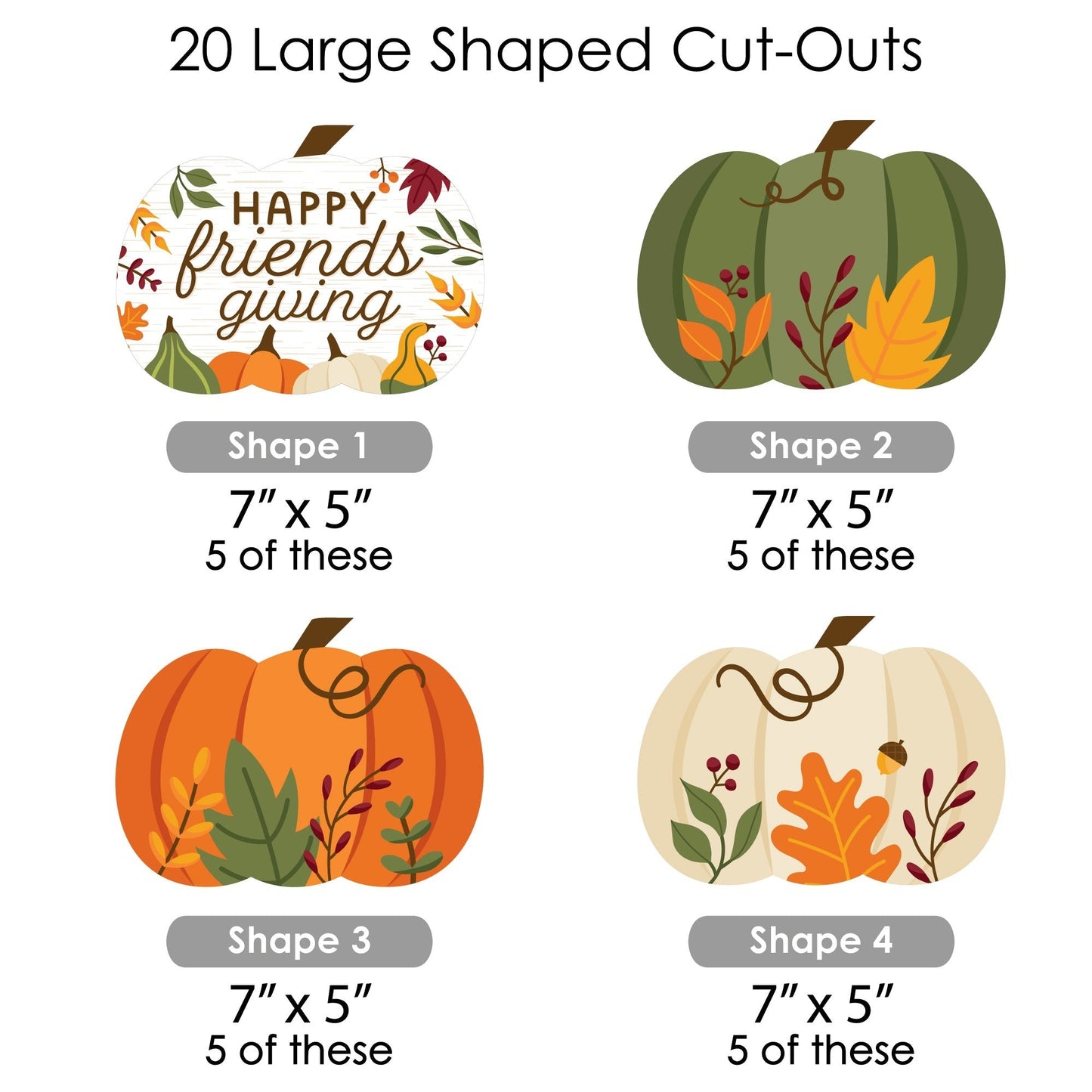 Fall Friends Thanksgiving - Friendsgiving Party DIY Decorations - Clothespin Garland Banner - 44 Pieces