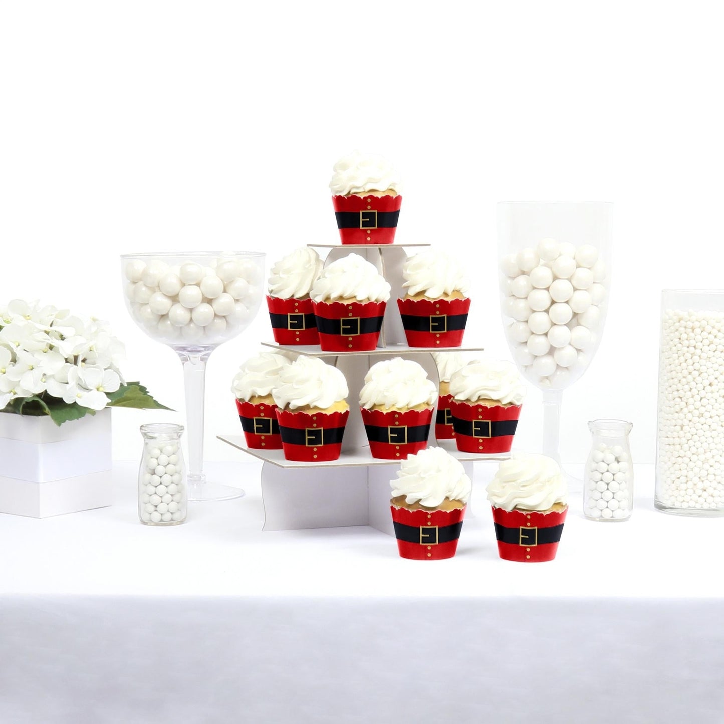 Jolly Santa Claus - Christmas Party Decorations - Party Cupcake Wrappers - Set of 12