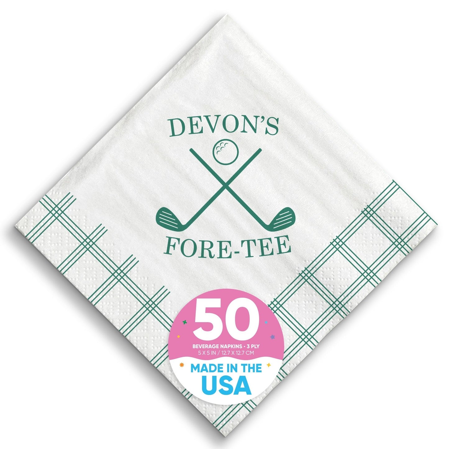 Custom Text Napkins - Golf