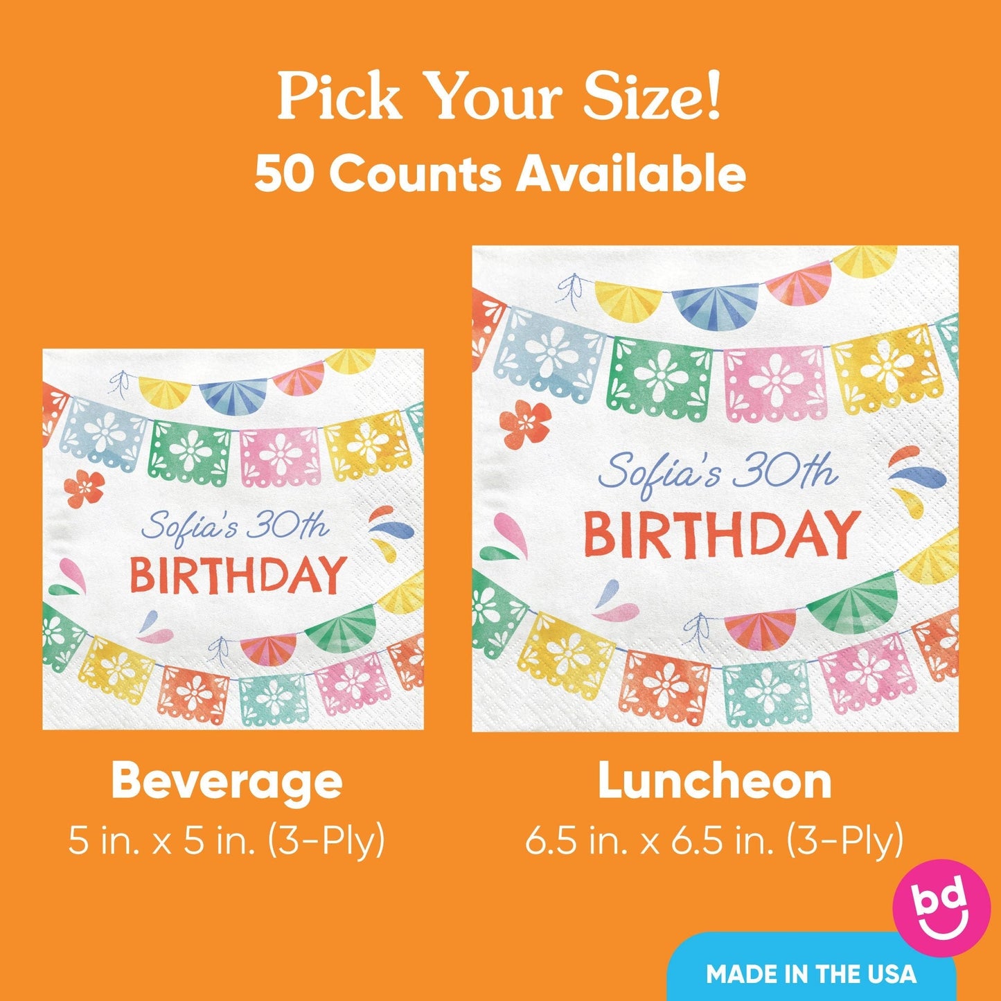 Custom Text Napkins - Fiesta