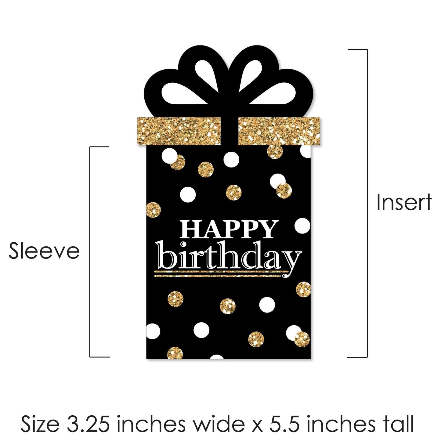 Adult Happy Birthday Birthday Party Money and Gift Card Sleeves - Nifty Gifty Card Holders - Set of 8