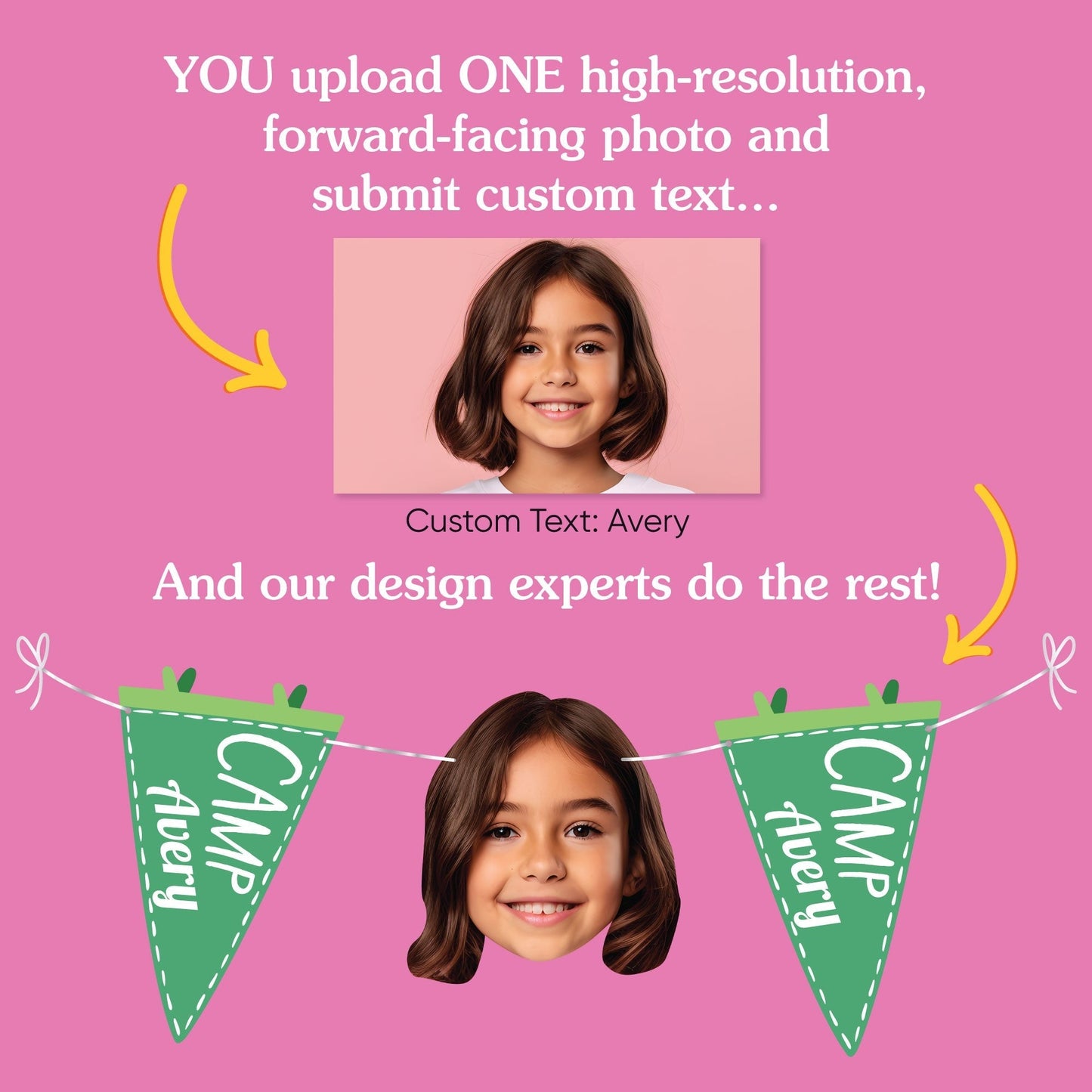 Custom Face Garland Banner - Camping