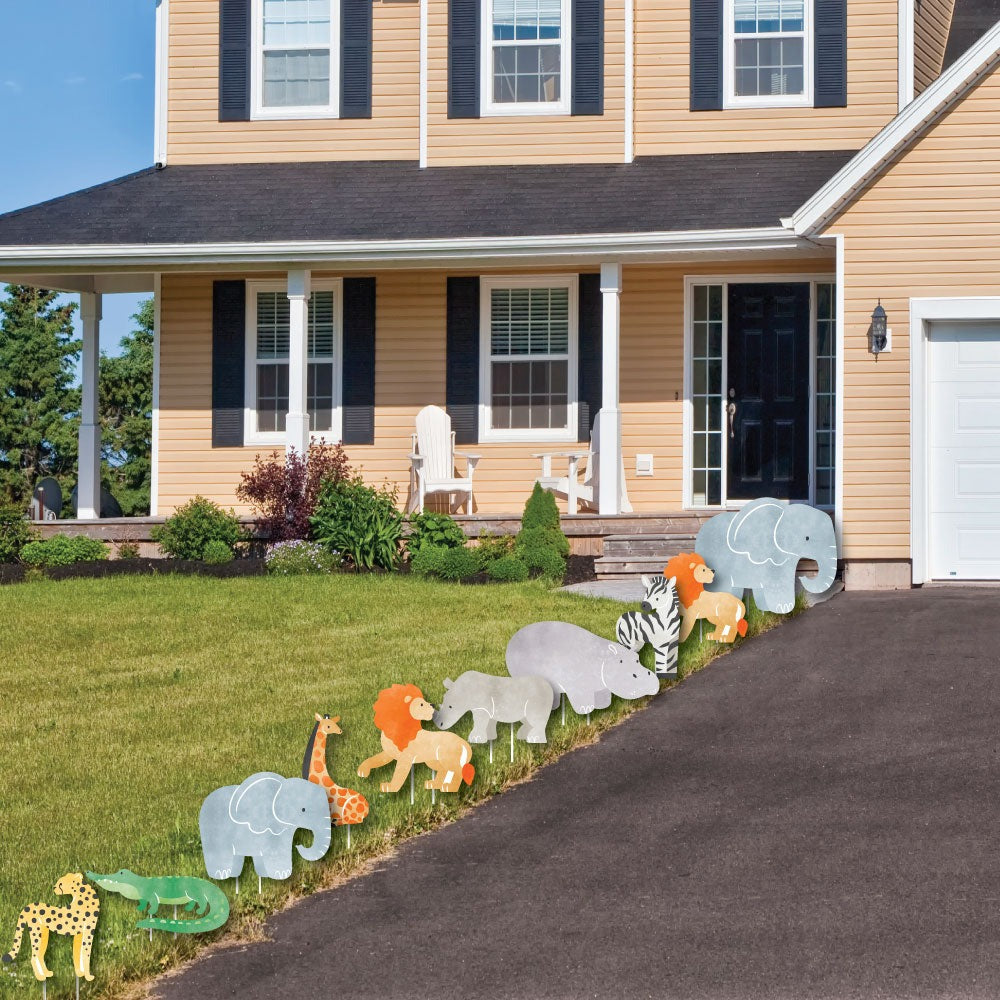 Safari Animals Yard Signs - 10 Ct