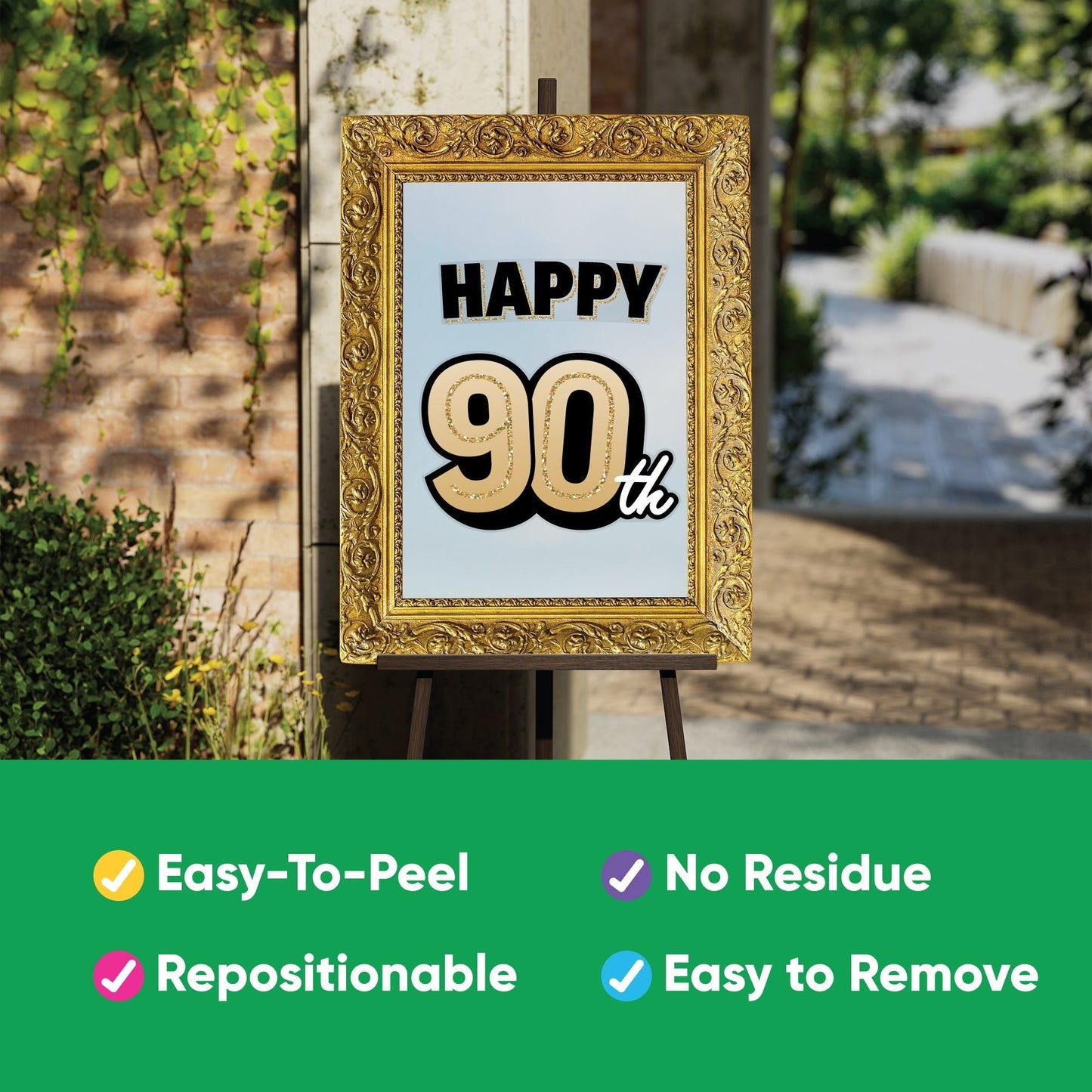 90th Birthday Backdrop Decals