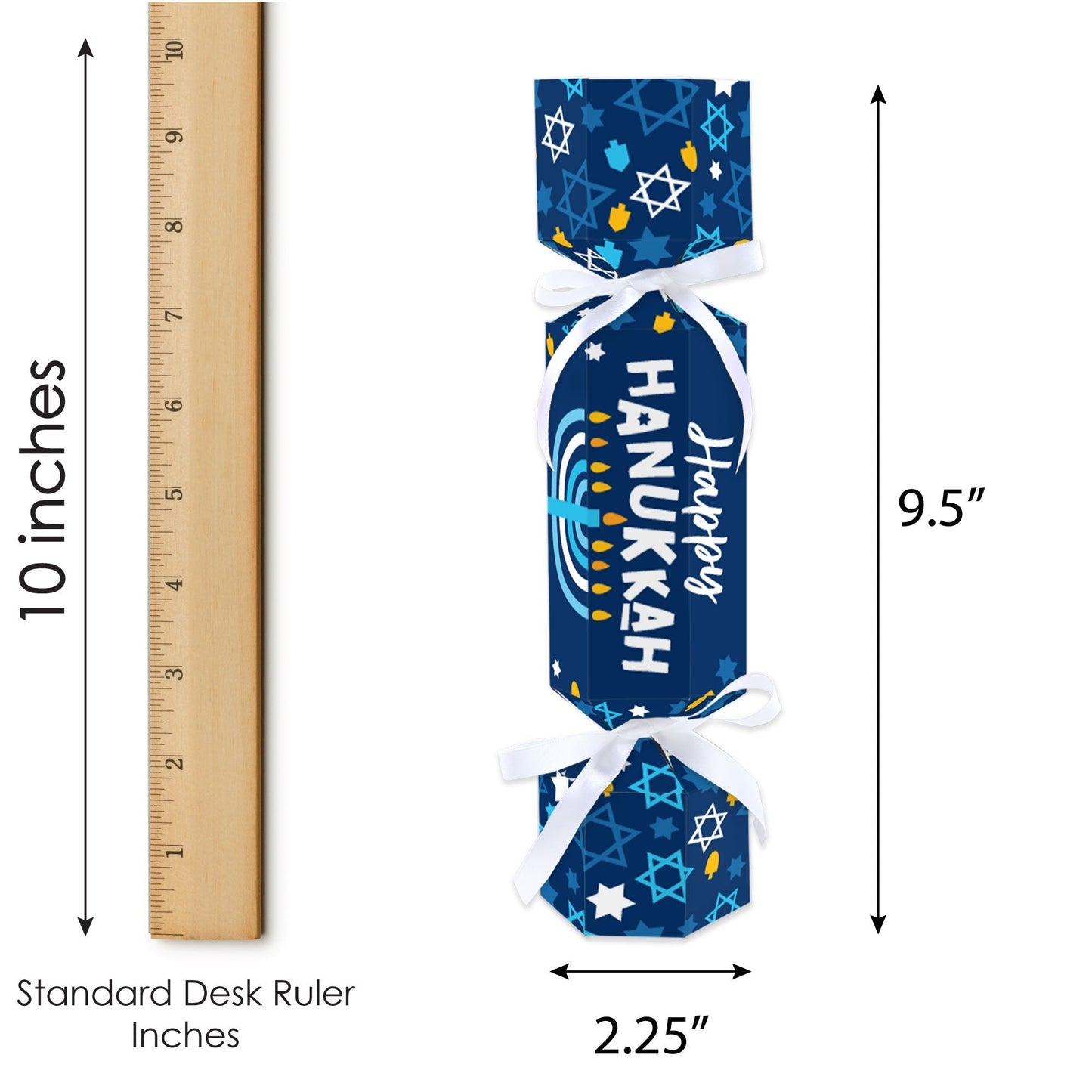 Hanukkah Menorah - No Snap Chanukah Holiday Party Table Favors - DIY Cracker Boxes - Set of 12