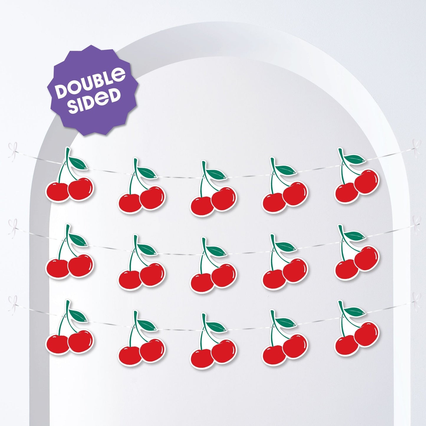Cherry Garland Banner - 15 Pc
