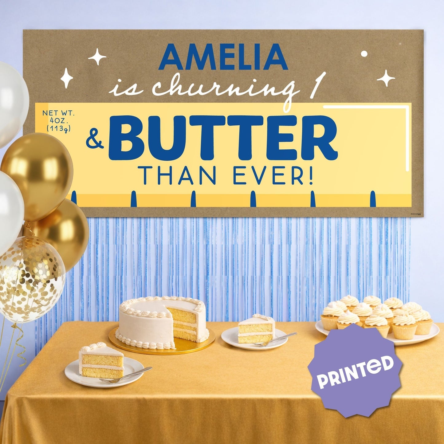 Custom Text Butter Kraft Banner