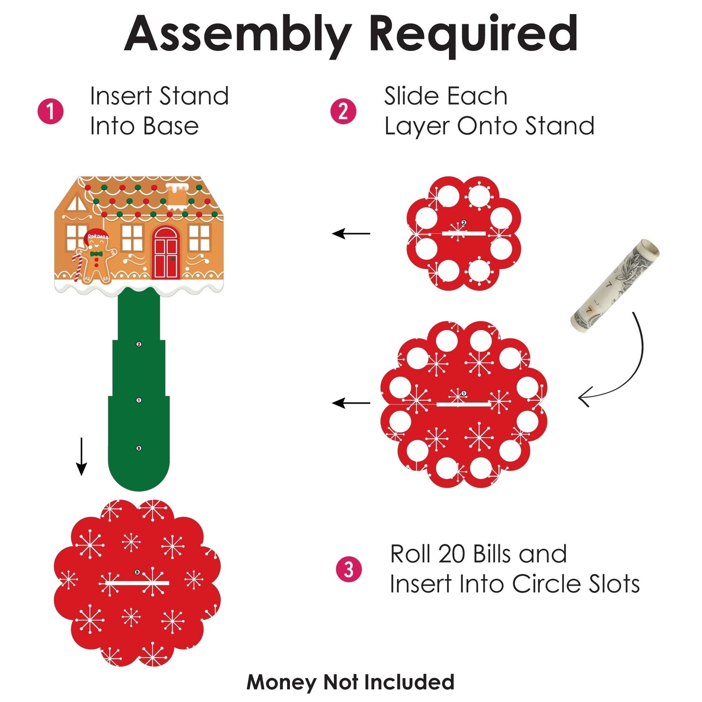 Gingerbread Christmas - DIY Gingerbread Man Holiday Party Money Holder Gift - Cash Cake