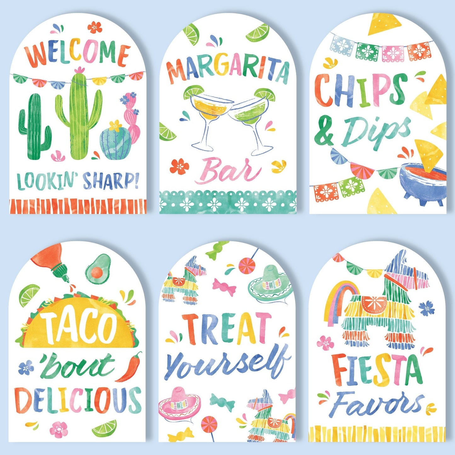 Fiesta Party Signs Set - 6 Ct