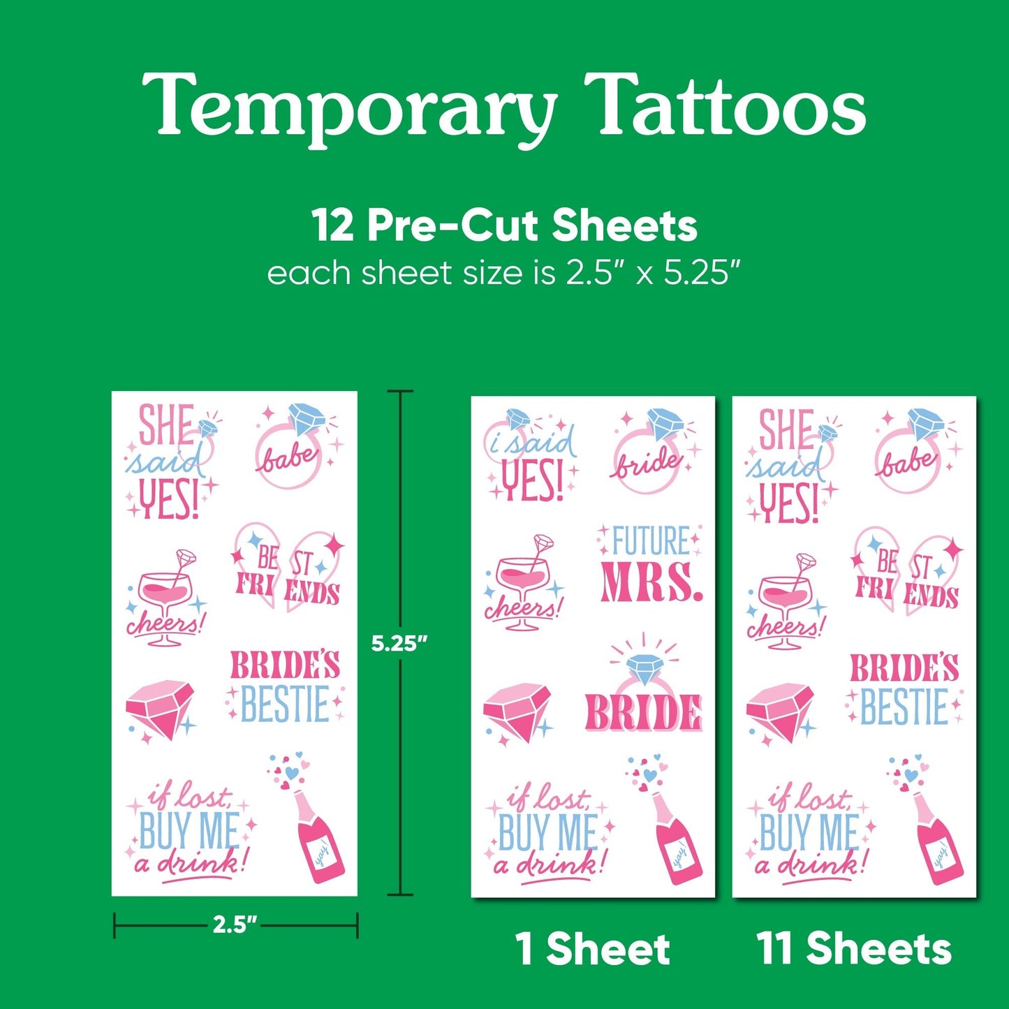 Bachelorette Temporary Tattoos - 96 Ct