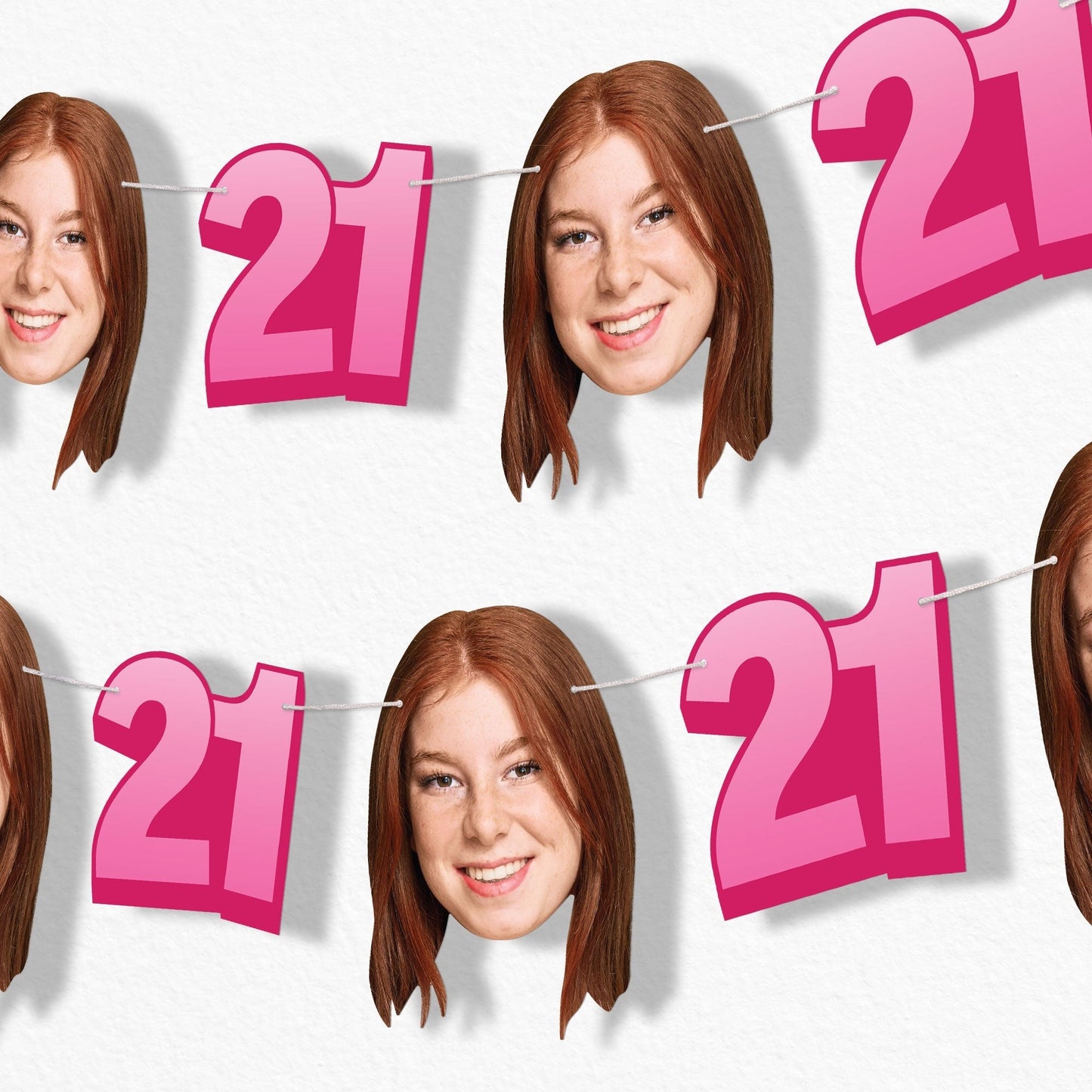 Custom Face 21st Birthday Garland Banner