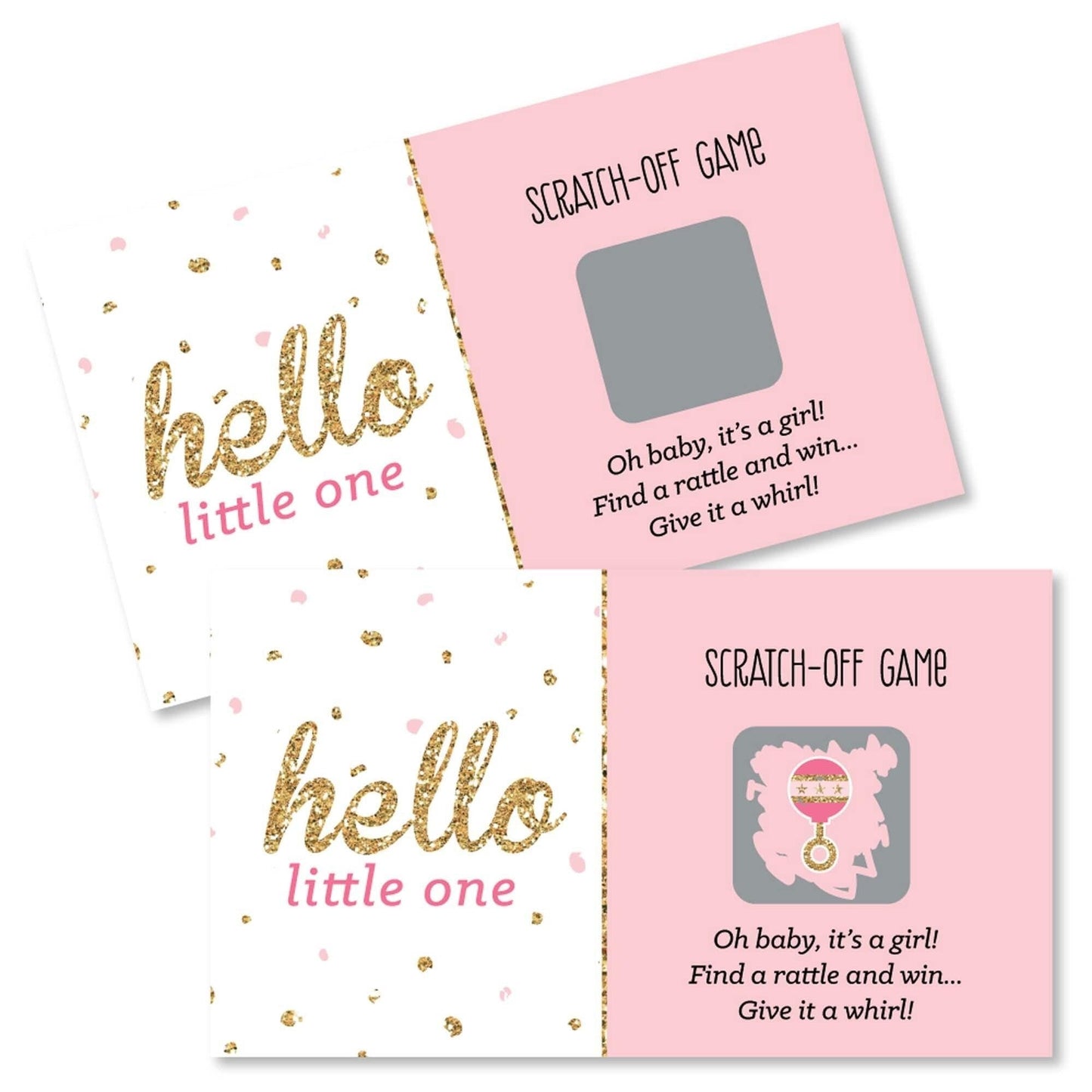 Hello Little One - Blue and Silver - Boy Baby Shower Game Scratch Off Cards - 22 ct