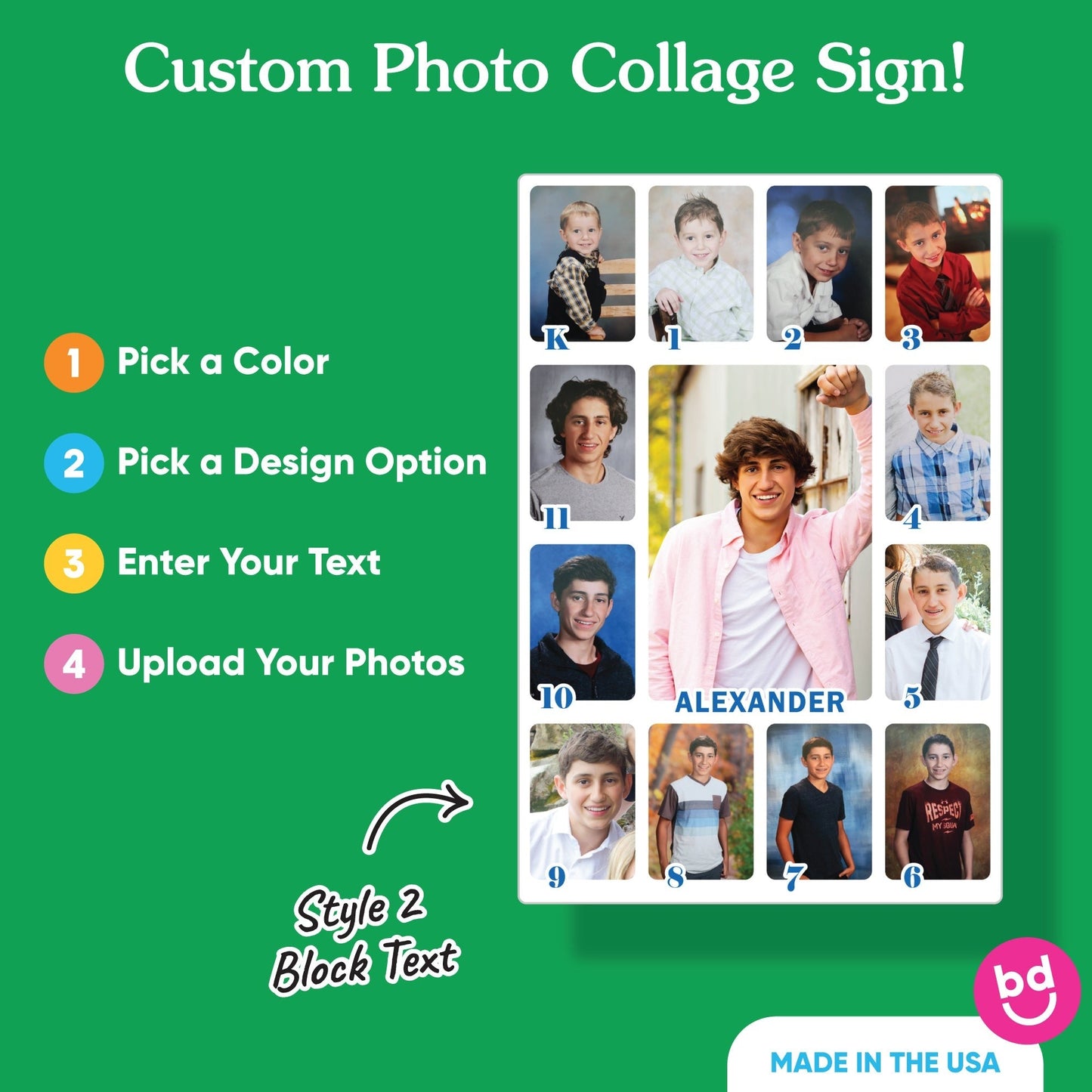 Custom Photo Graduation Photo Collage Sign
