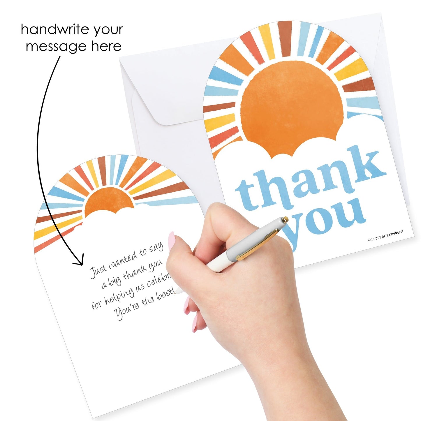 Here Comes The Son Baby Shower Thank You Cards - 12 Ct