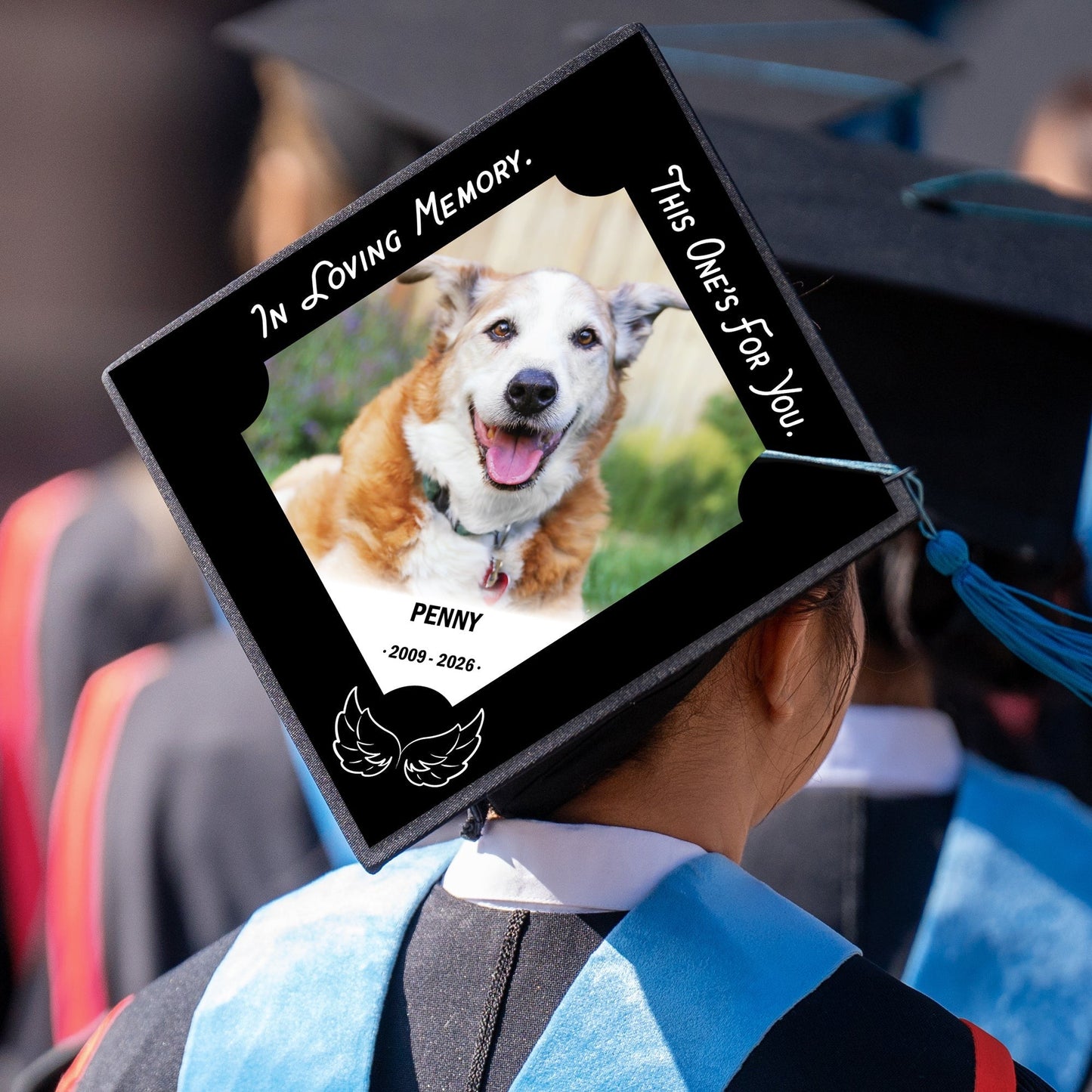 Custom Photo In Loving Memory Grad Cap Cover