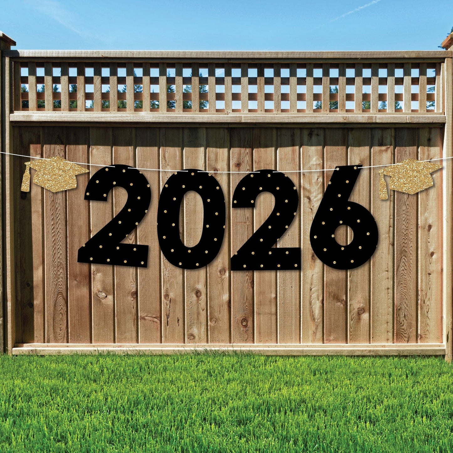Tassel Worth The Hassle - Gold - Large Graduation Party Decorations - 2026 - Outdoor Letter Banner