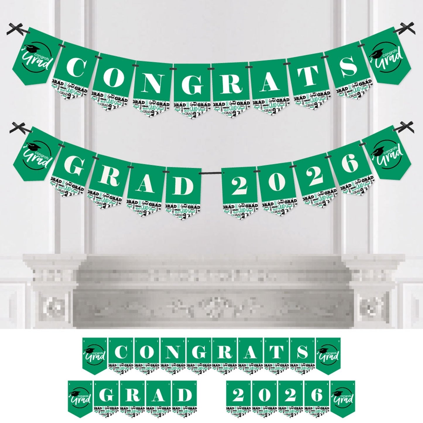 Green Grad - Best is Yet to Come - 2026 Graduation Party Bunting Banner and Decorations - Congrats Grad