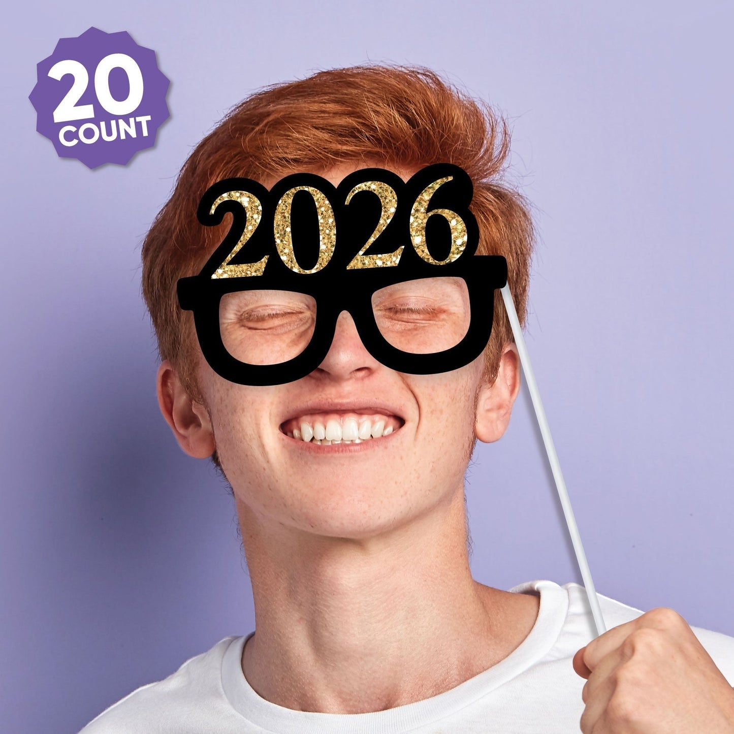 Graduation Party - Gold - 2026 Graduation Party Photo Booth Props Kit - 20 Count