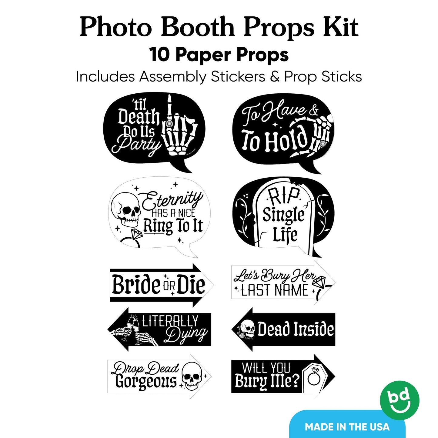 Til Death Do Us Party Funny Photo Props - 10 Ct