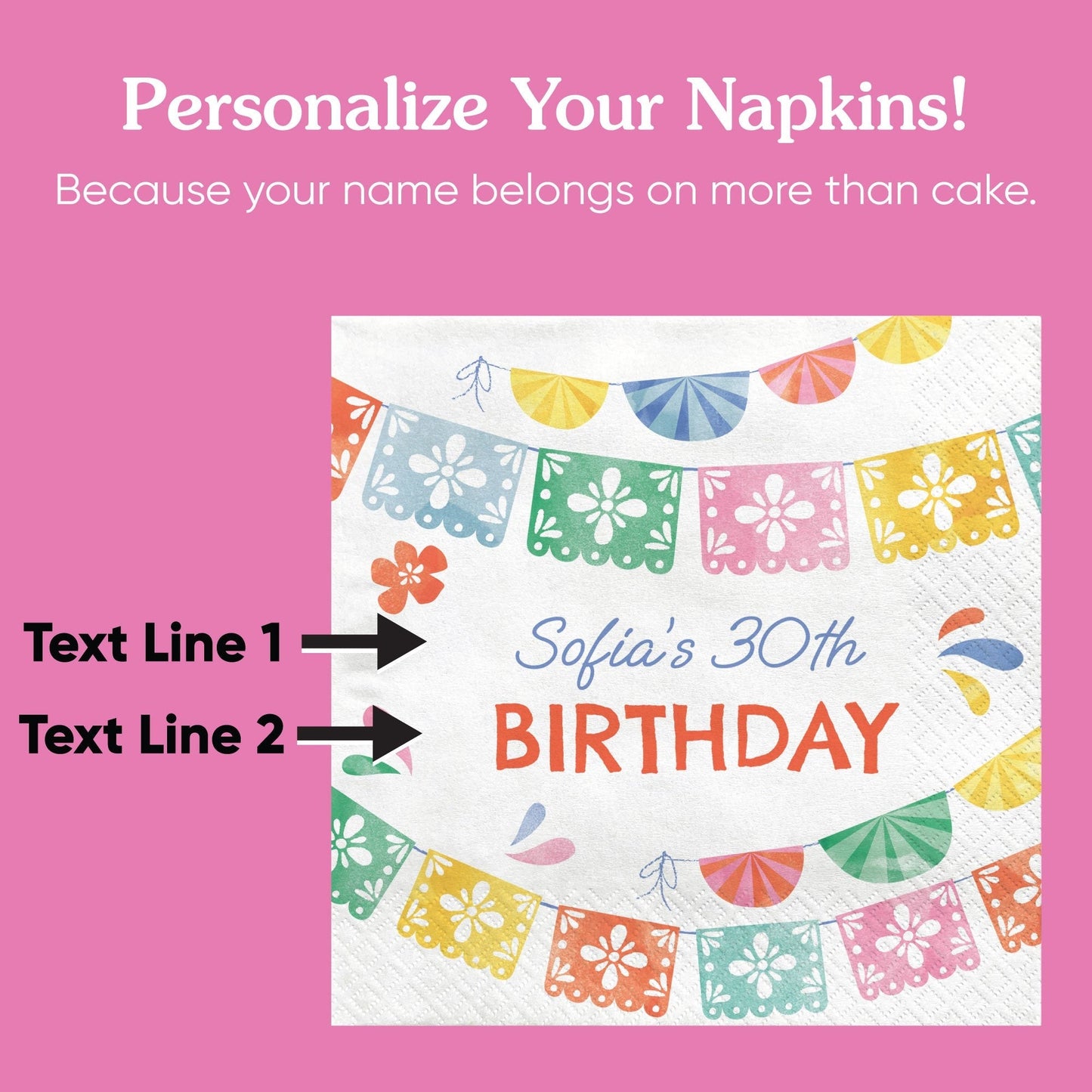 Custom Text Napkins - Fiesta