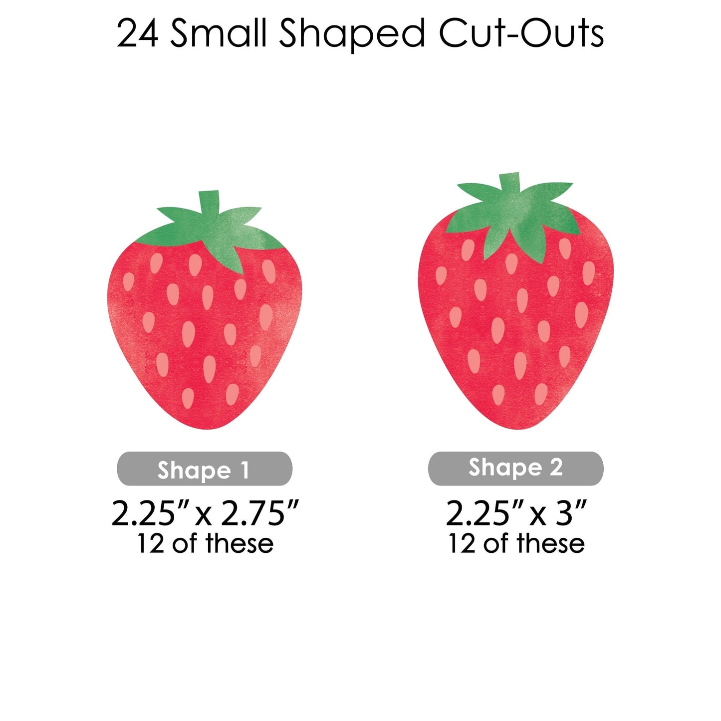 Berry Sweet Strawberry - Fruit Themed Birthday Party or Baby Shower DIY Decorations - Clothespin Garland Banner - 44 Pieces