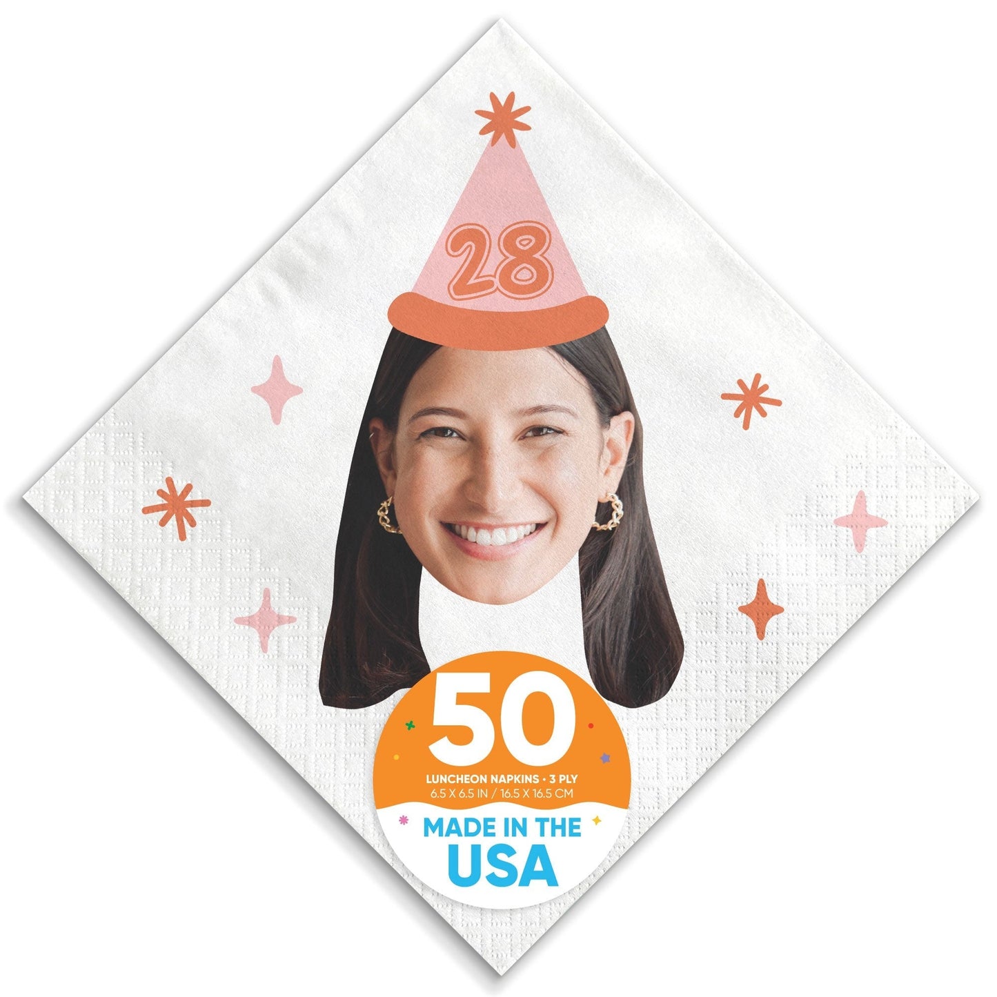 Custom Face Napkins - Birthday