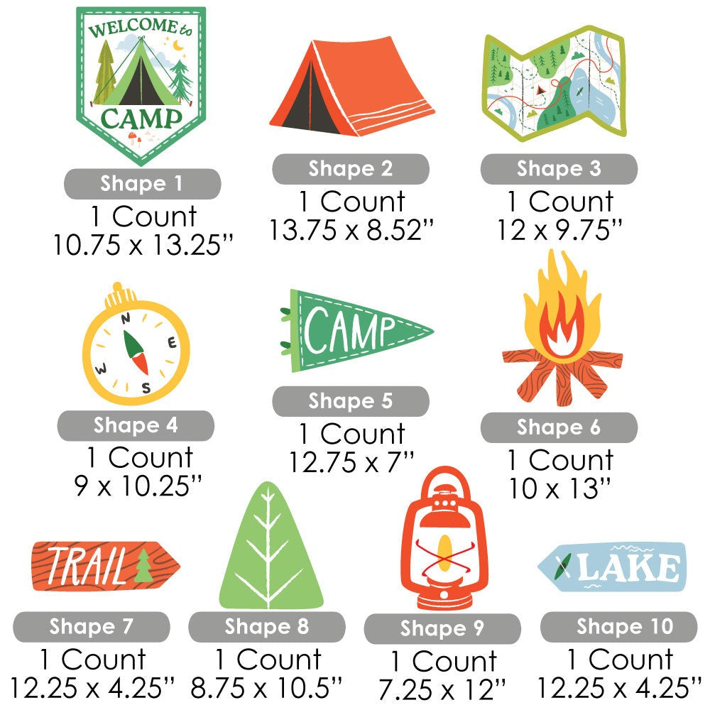 Camping Yard Signs - 10 Ct