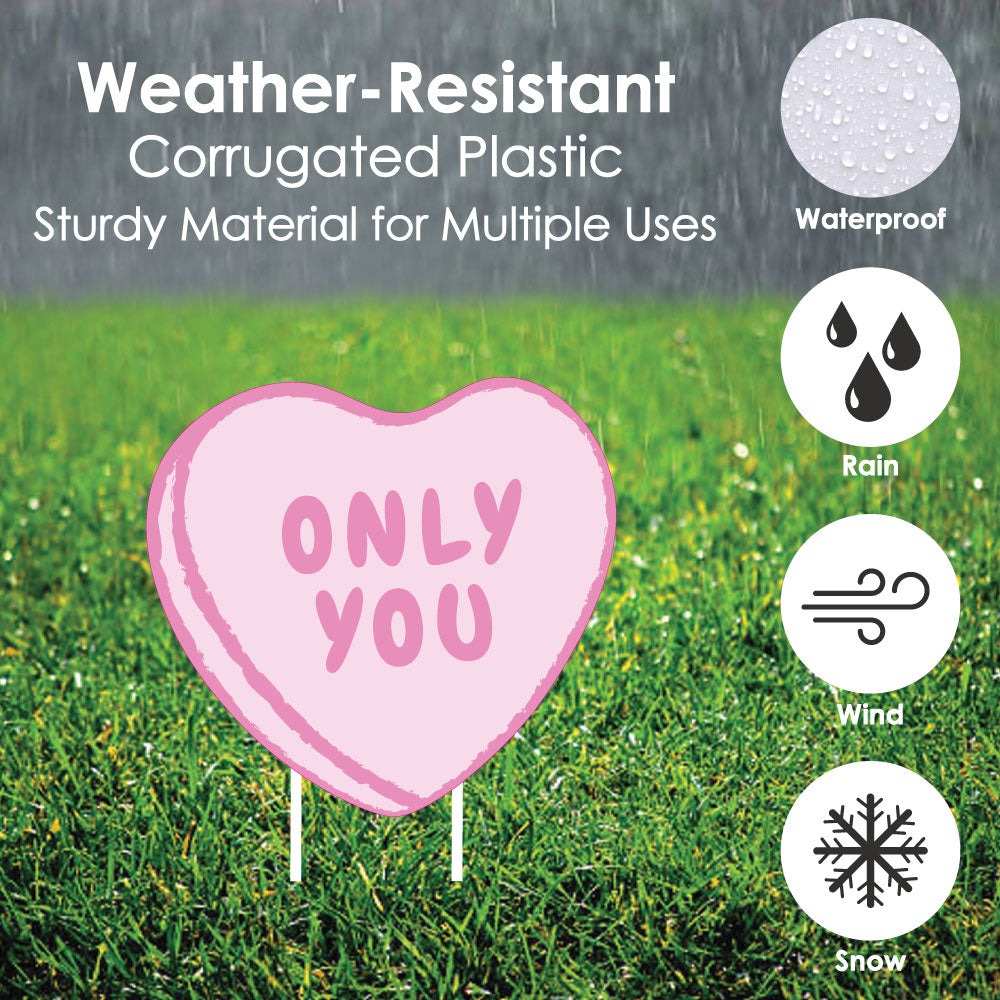 Valentine Hearts Lawn Decorations - 10 Pc