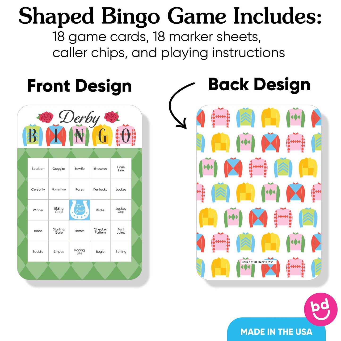Derby Horse Race Bingo Game - 18 Ct