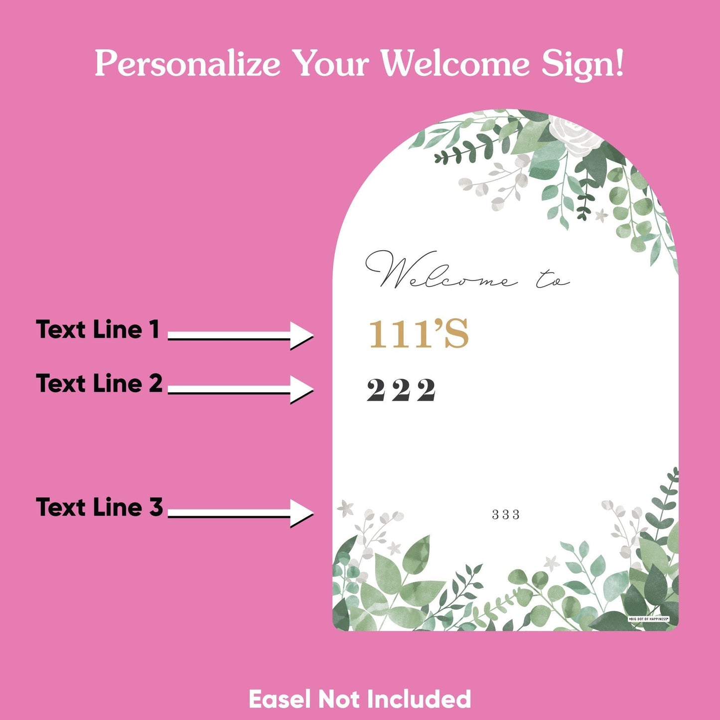 Personalized Text Boho Botanical Baby Shower Welcome Sign (Select Your Size)