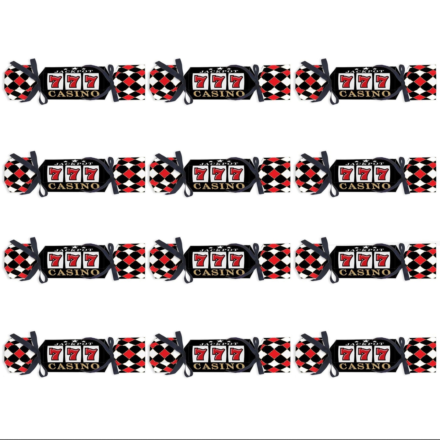 Las Vegas - No Snap Casino Party Table Favors - DIY Cracker Boxes - Set of 12